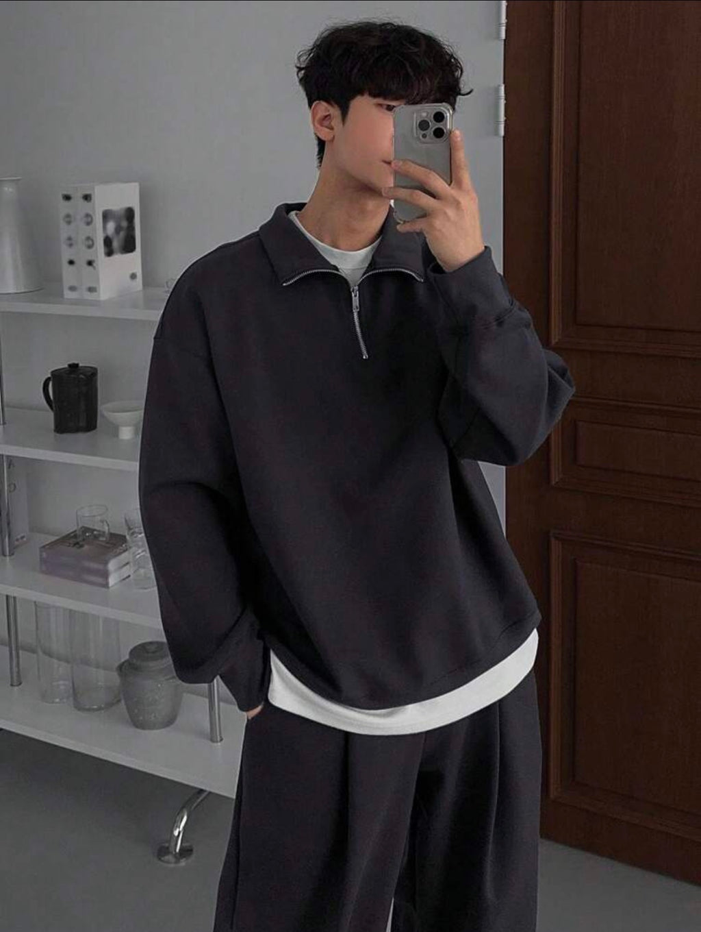 Men’s Fleece Sweatsuit Two-Piece Set – Autumn/Winter Casual Outfit