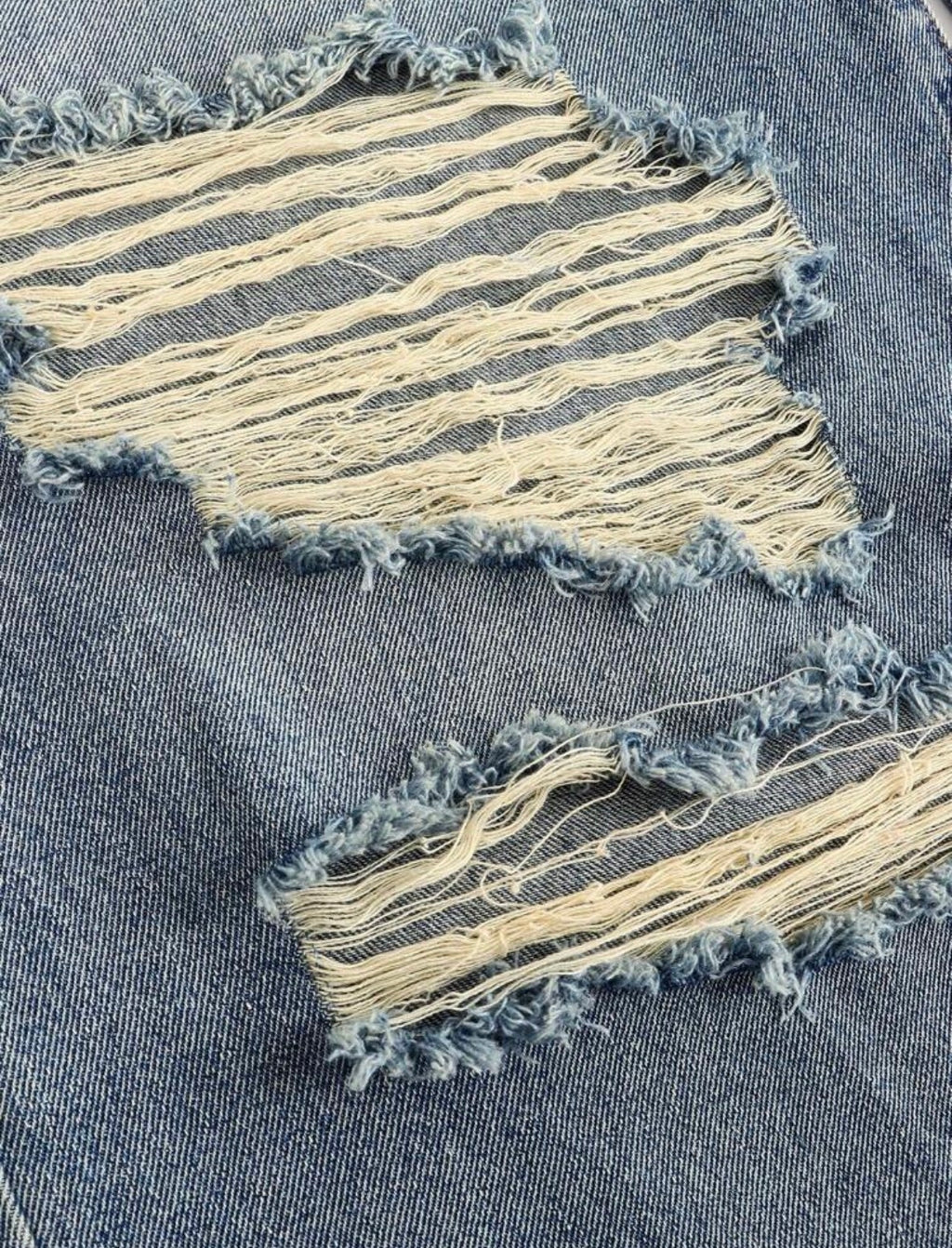 💙 MOD Plus Size Baggy Ripped Wide Leg Jeans