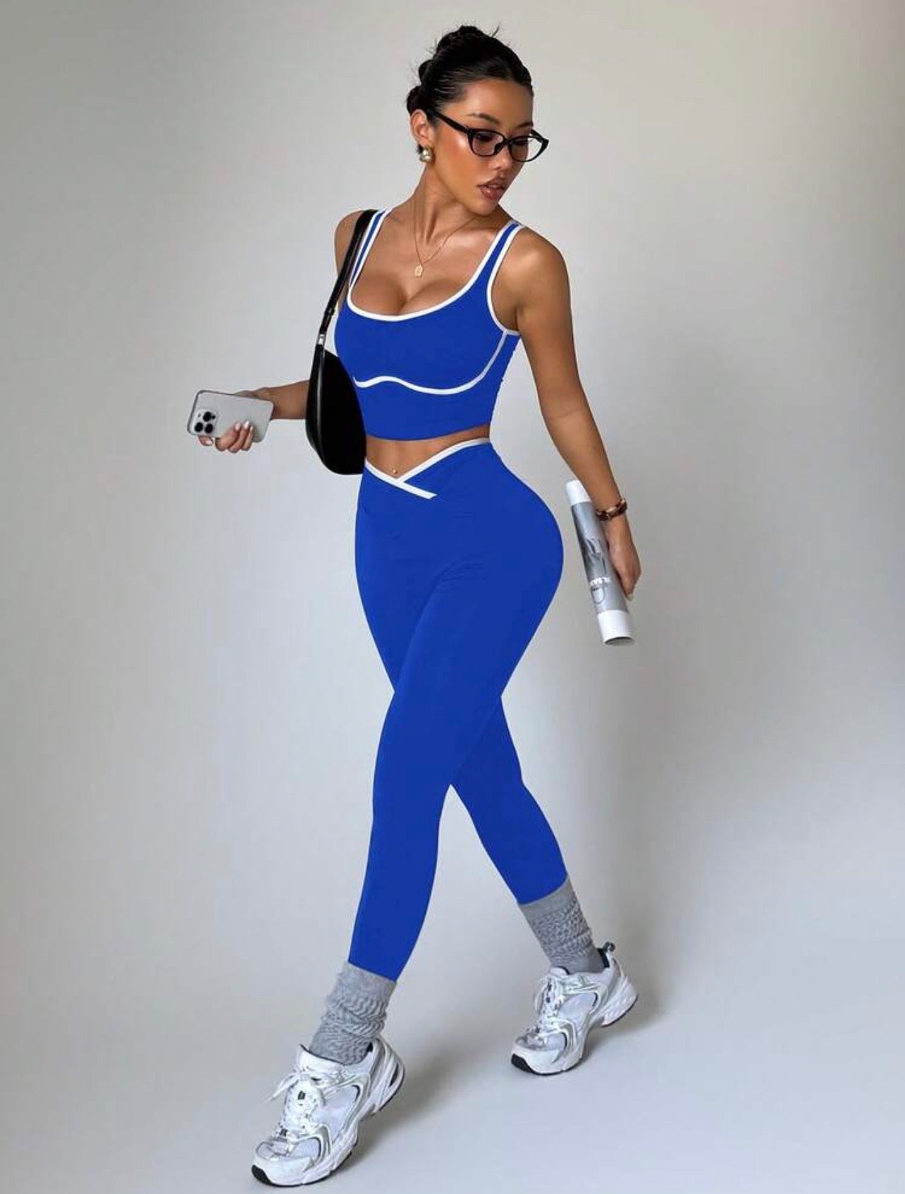 Women’s Seamless Colorblock Sports Set, Two-Piece Yoga & Workout Activewear