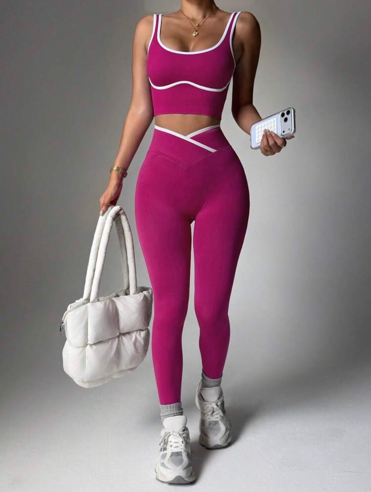 Women’s Seamless Colorblock Sports Set, Two-Piece Yoga & Workout Activewear