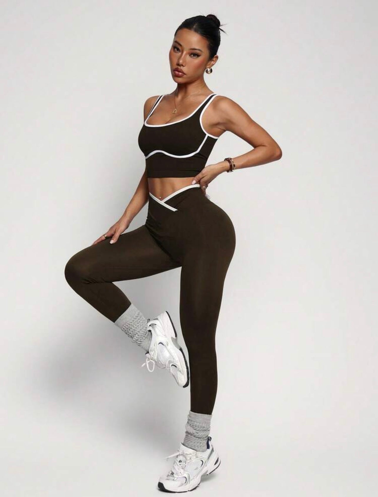 Women’s Seamless Colorblock Sports Set, Two-Piece Yoga & Workout Activewear
