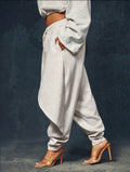 Women’s Drop Crotch Layered Detail Sweatpants – Casual Streetwear Fit
