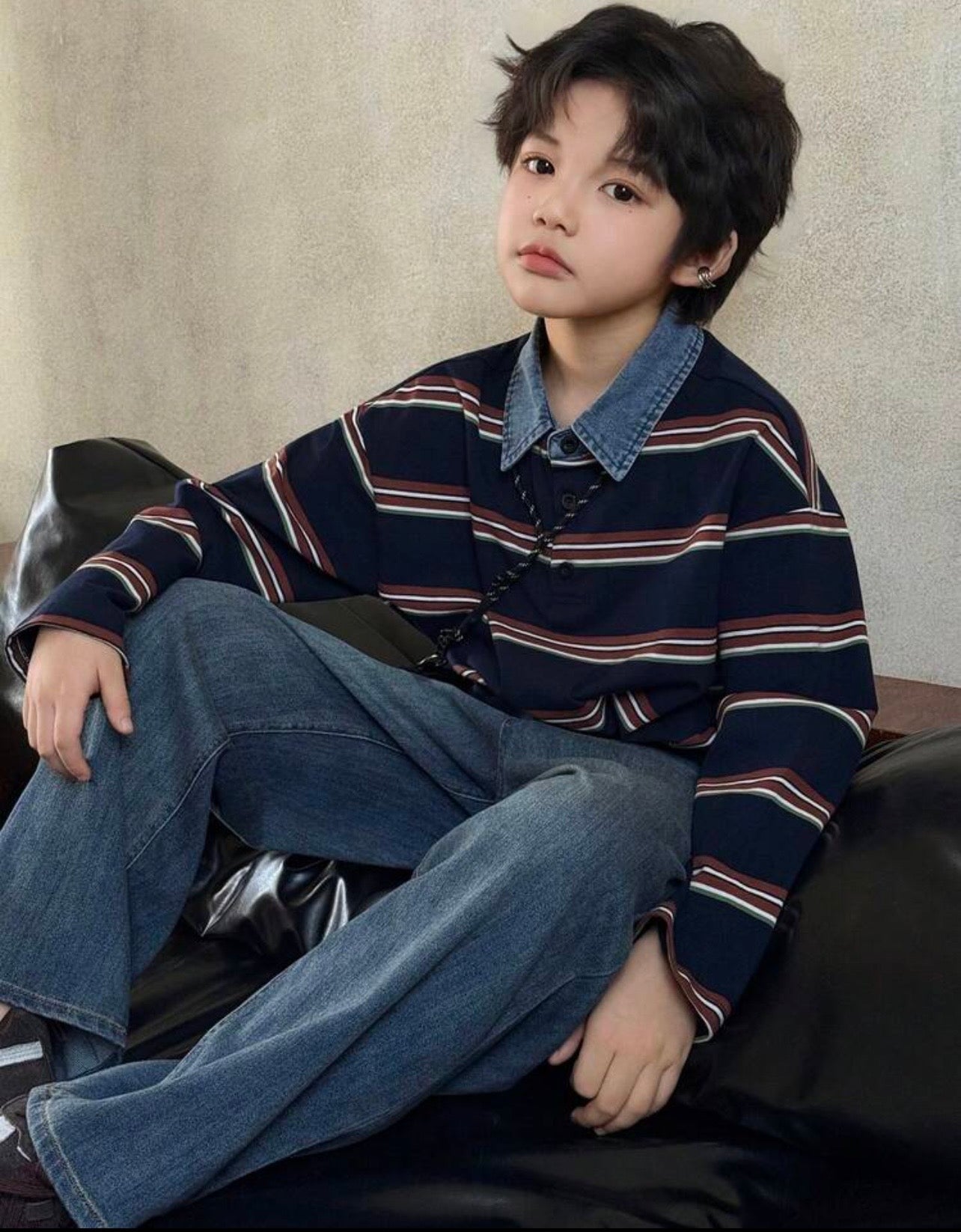 Tween Boys Colorblock Striped Long Sleeve Casual T-Shirt