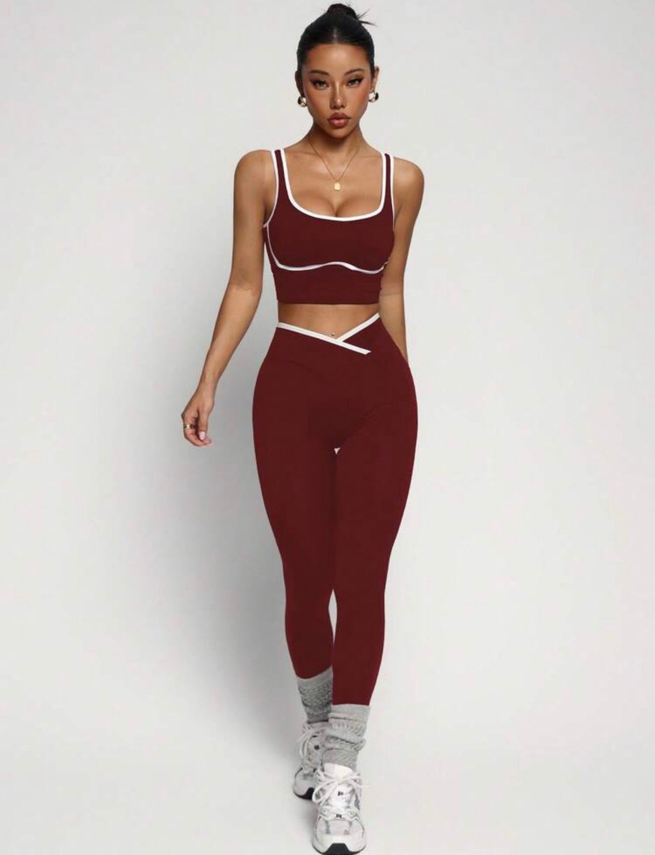 Women’s Seamless Colorblock Sports Set, Two-Piece Yoga & Workout Activewear