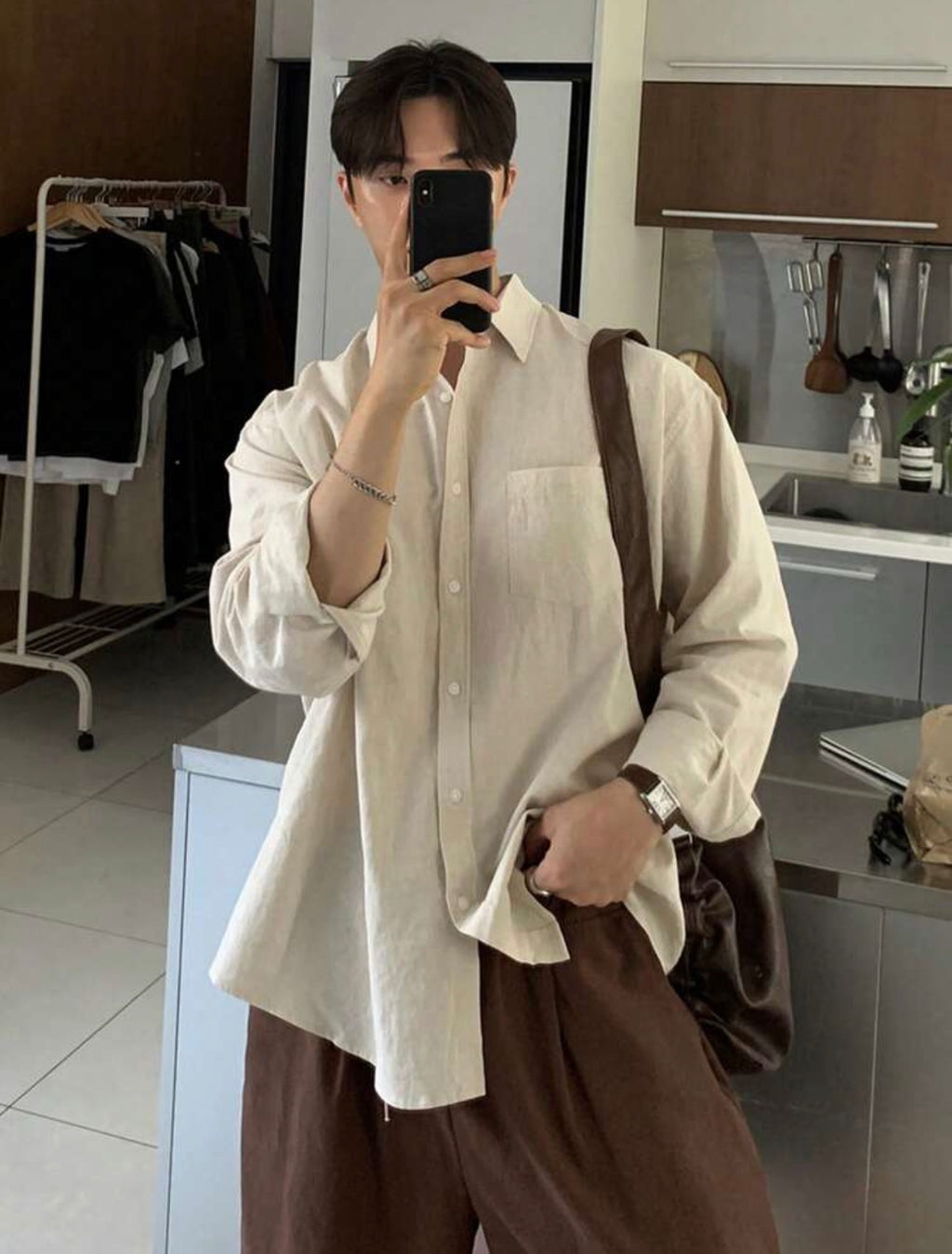 Men’s Multi-Color Long Sleeve Shirt – Spring/Summer Casual Outfit Top