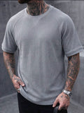 Men’s Minimalist Dropped Shoulder Short Sleeve T-Shirt – Casual Daily Commute Top