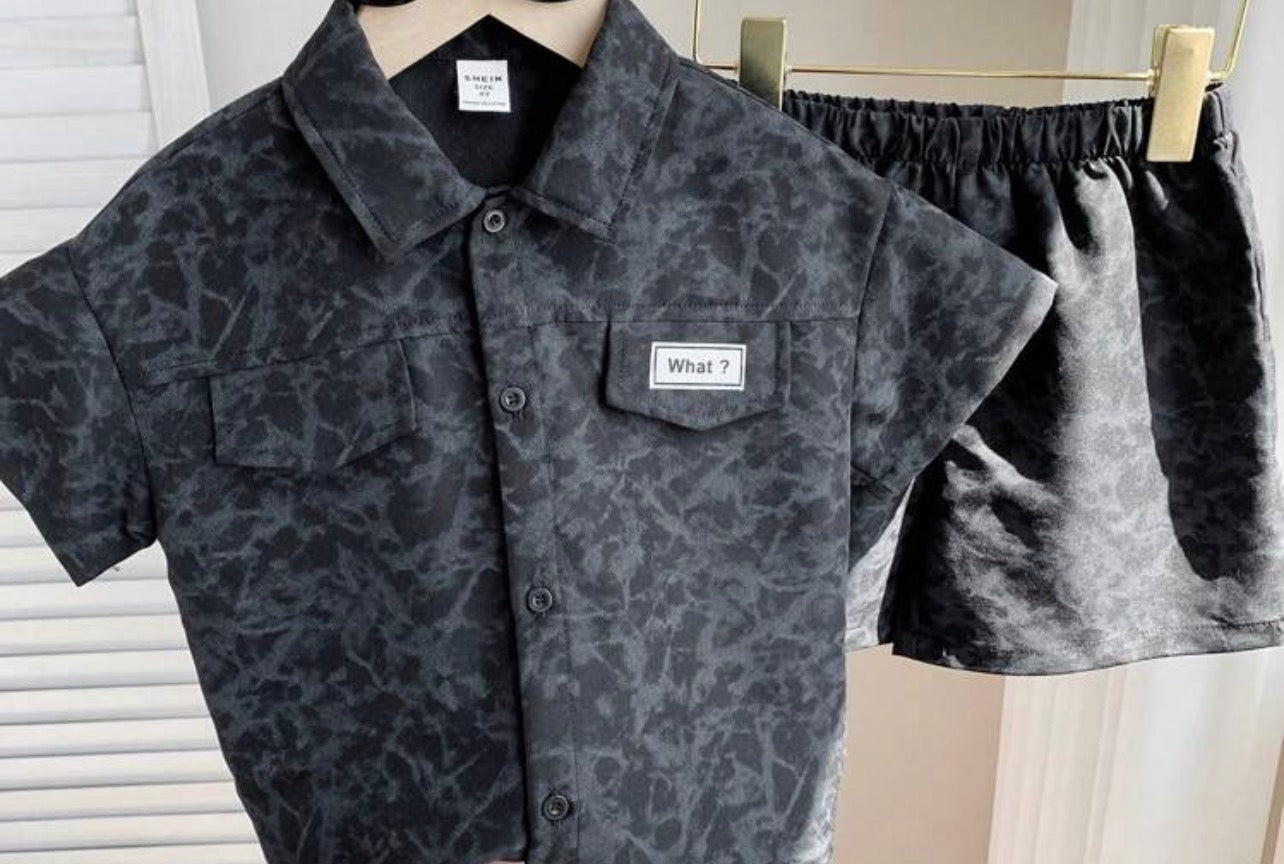Tween Boys Loose Fit Short Sleeve Shirt & Shorts Casual Summer Set
