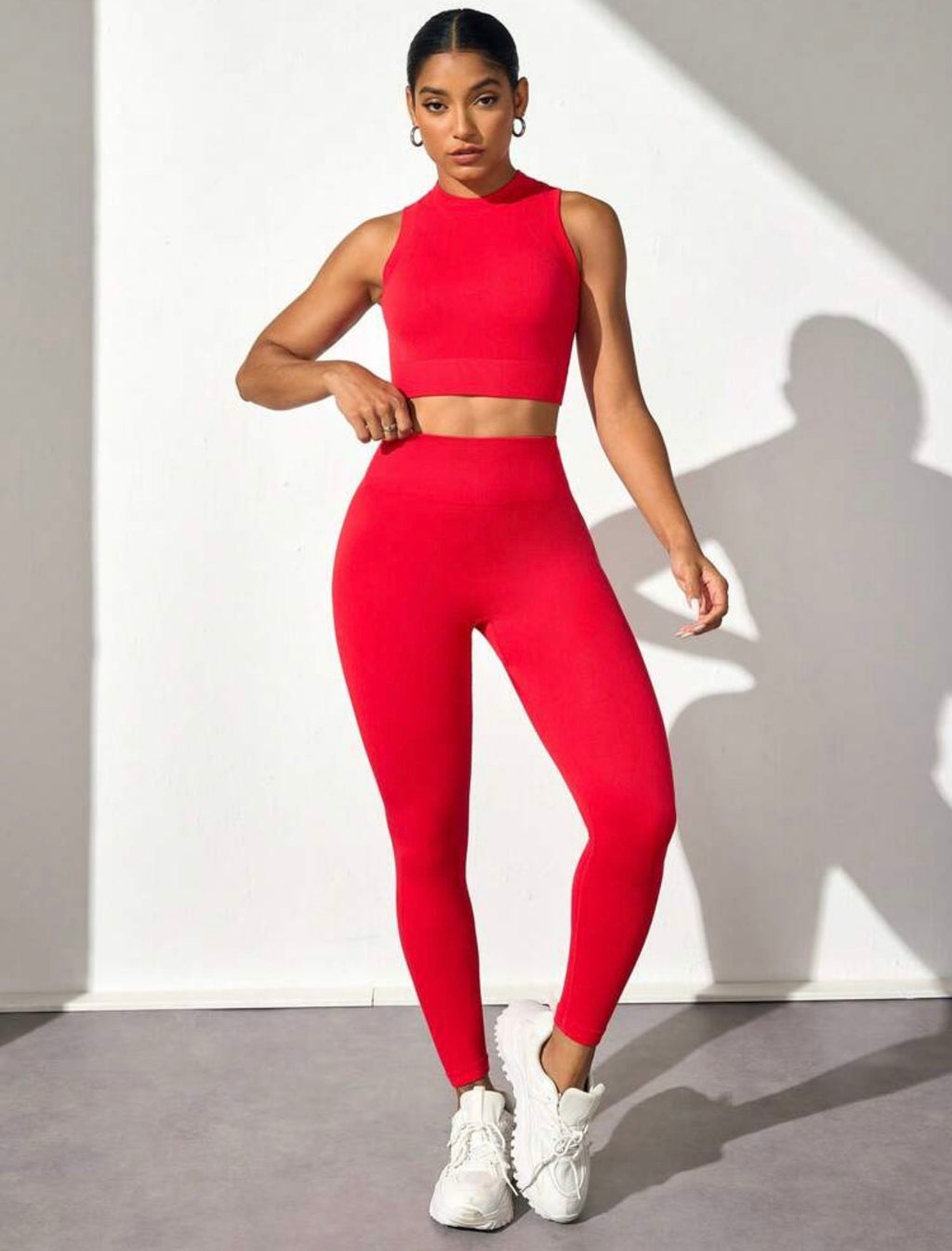 Women’s Crew Neck Top & Long Pants Workout and Fitness Set
