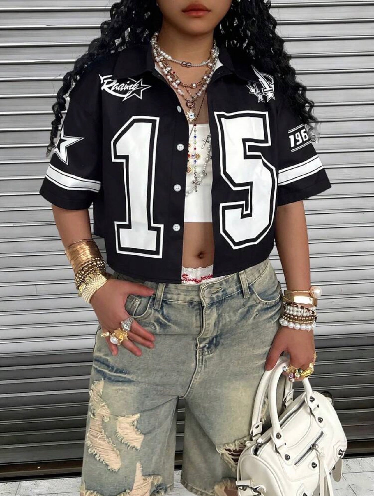Rovax Short Cardigan Shirt Collar Drop Shoulder Short Sleeve Top