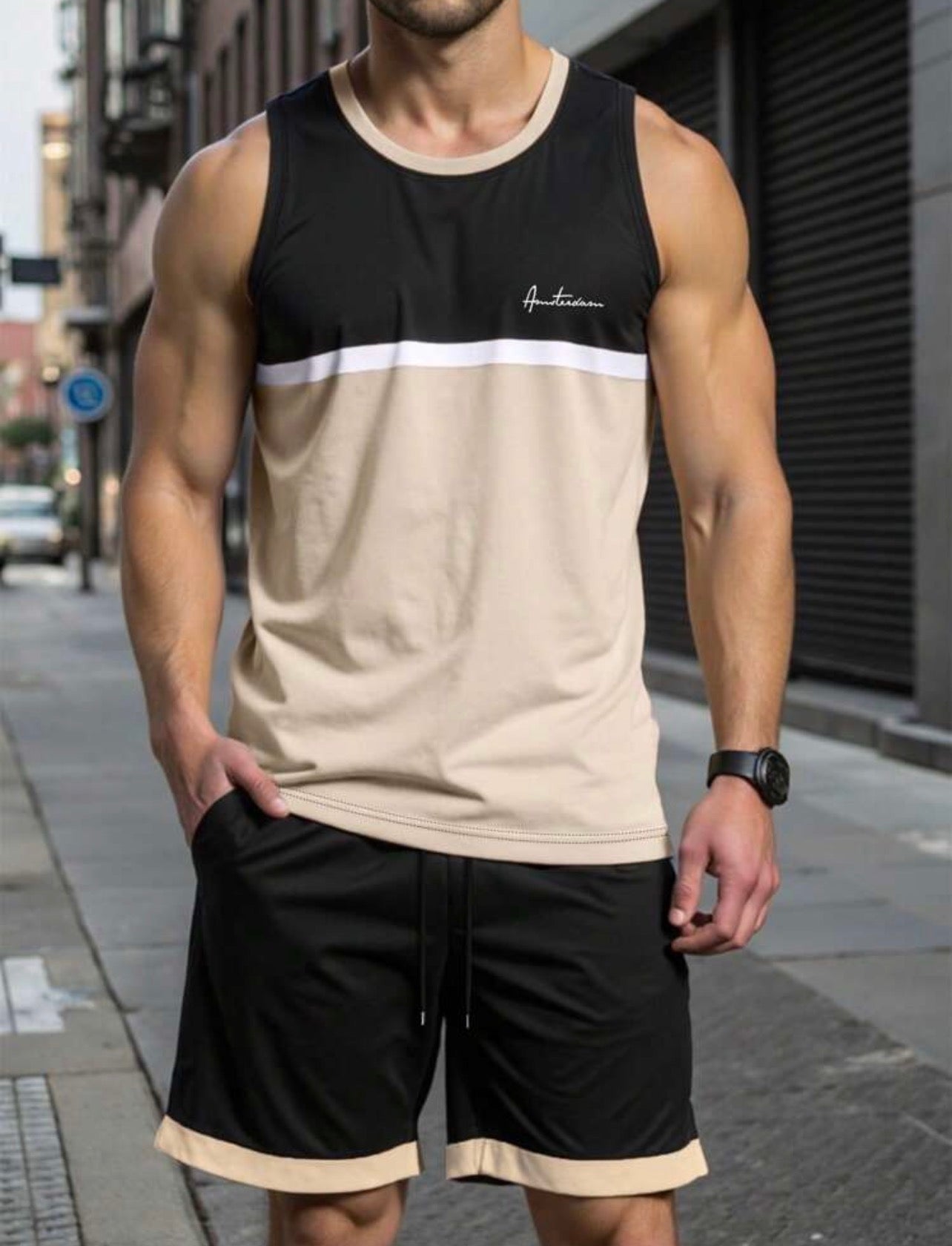 Men’s Tank Top & Shorts Summer Workout Sports Set