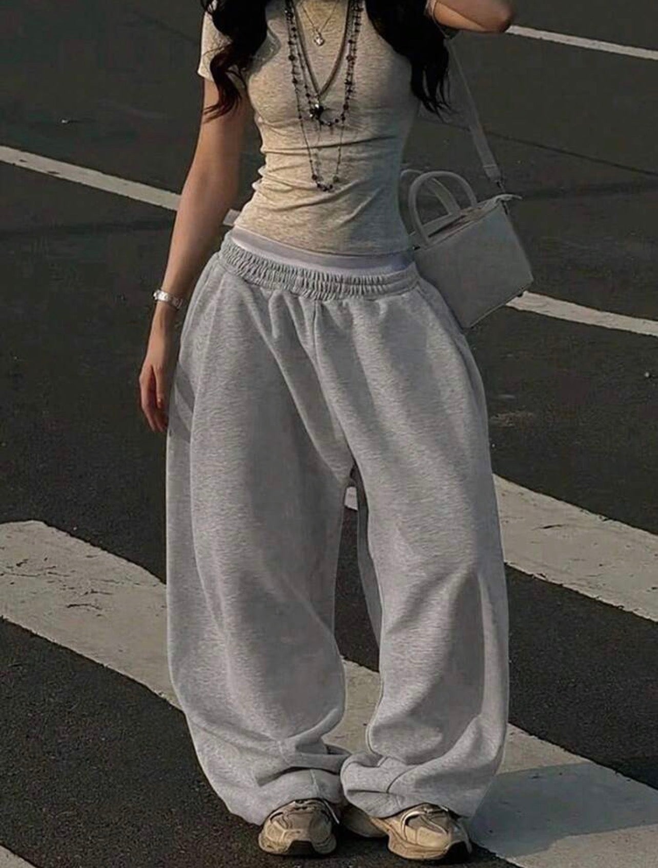 Women’s Loose Fit Elastic Waist Casual Street Sweatpants – Everyday Joggers