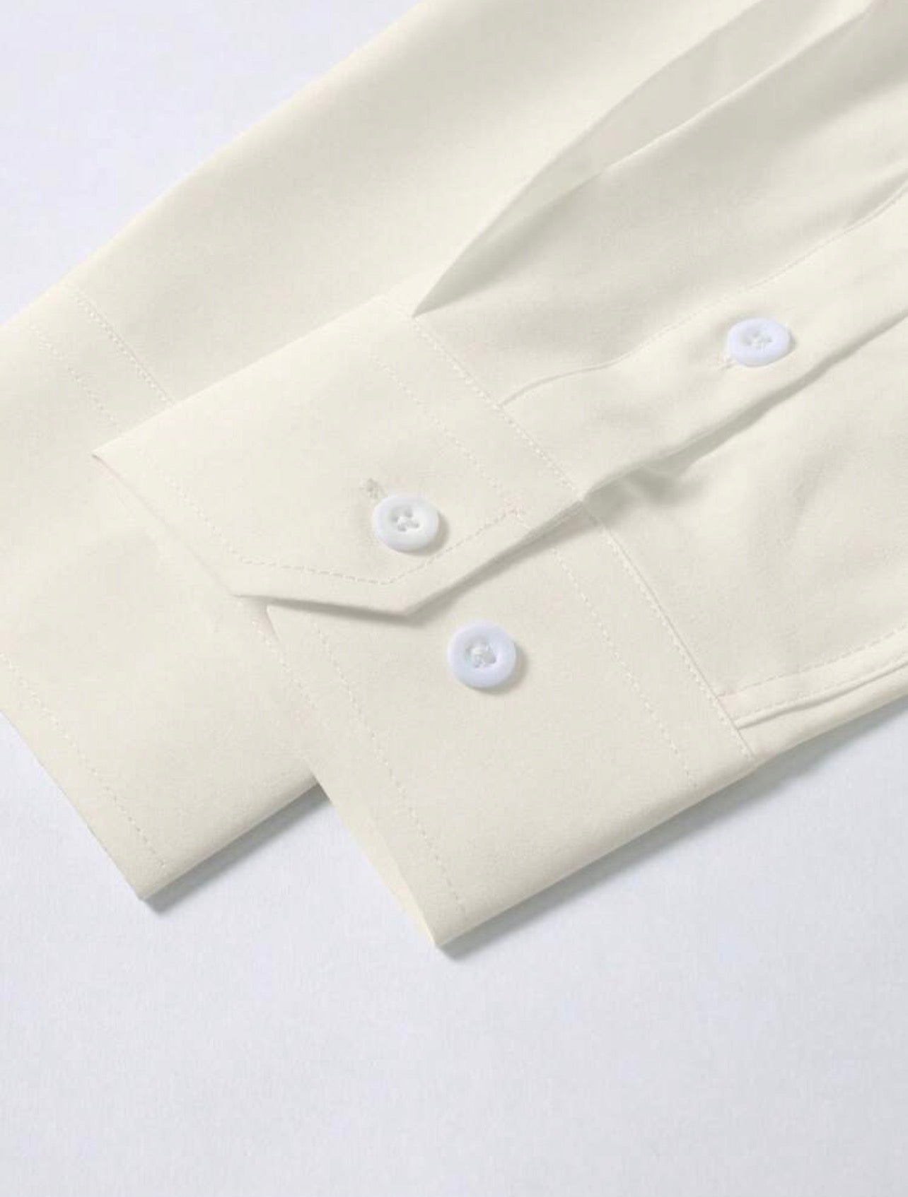 Men’s Solid Color Button-Front Long Sleeve Casual Business Shirt – Zip Detail Formal Style Top
