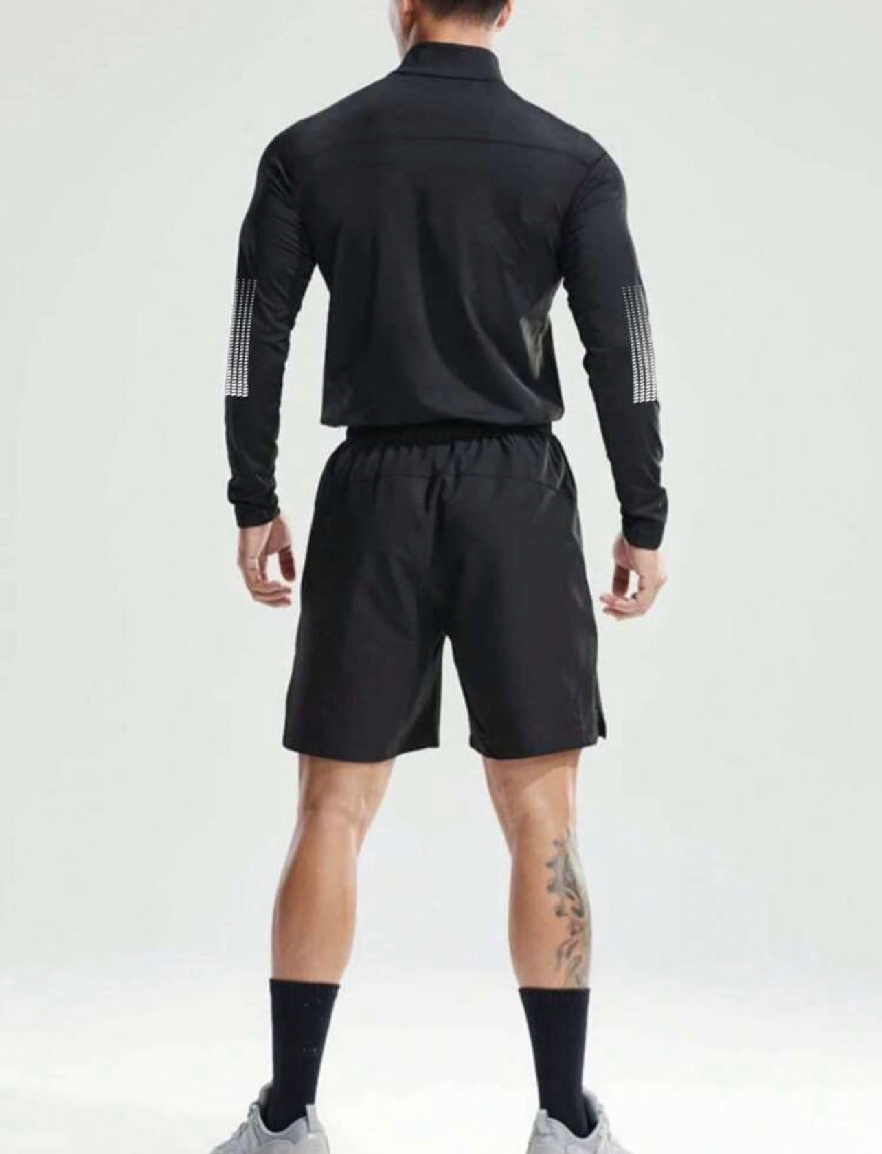 Men’s Letter Graphic Quarter-Zip Sports Jacket Lightweight Fitness Workout Top