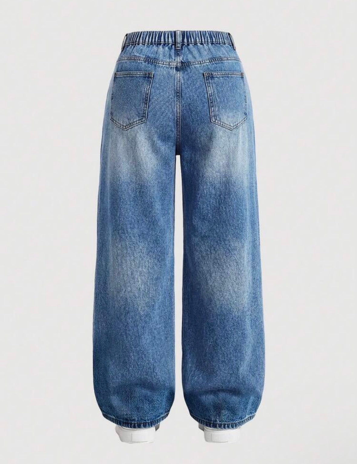💙 MOD Plus Size Baggy Ripped Wide Leg Jeans
