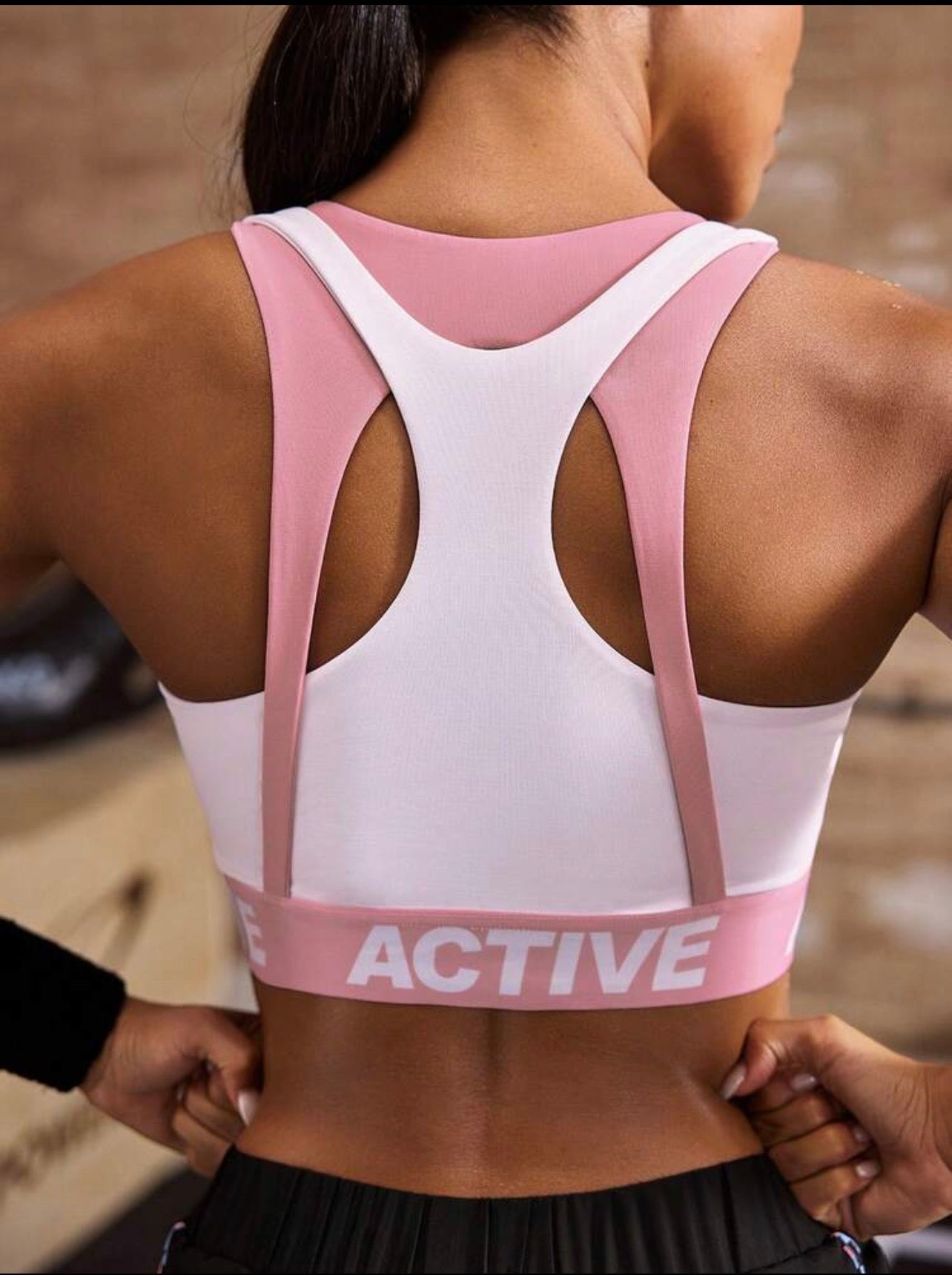Women’s Letter Print Breathable Sports Bra & Activewear Set for Fitness and Training