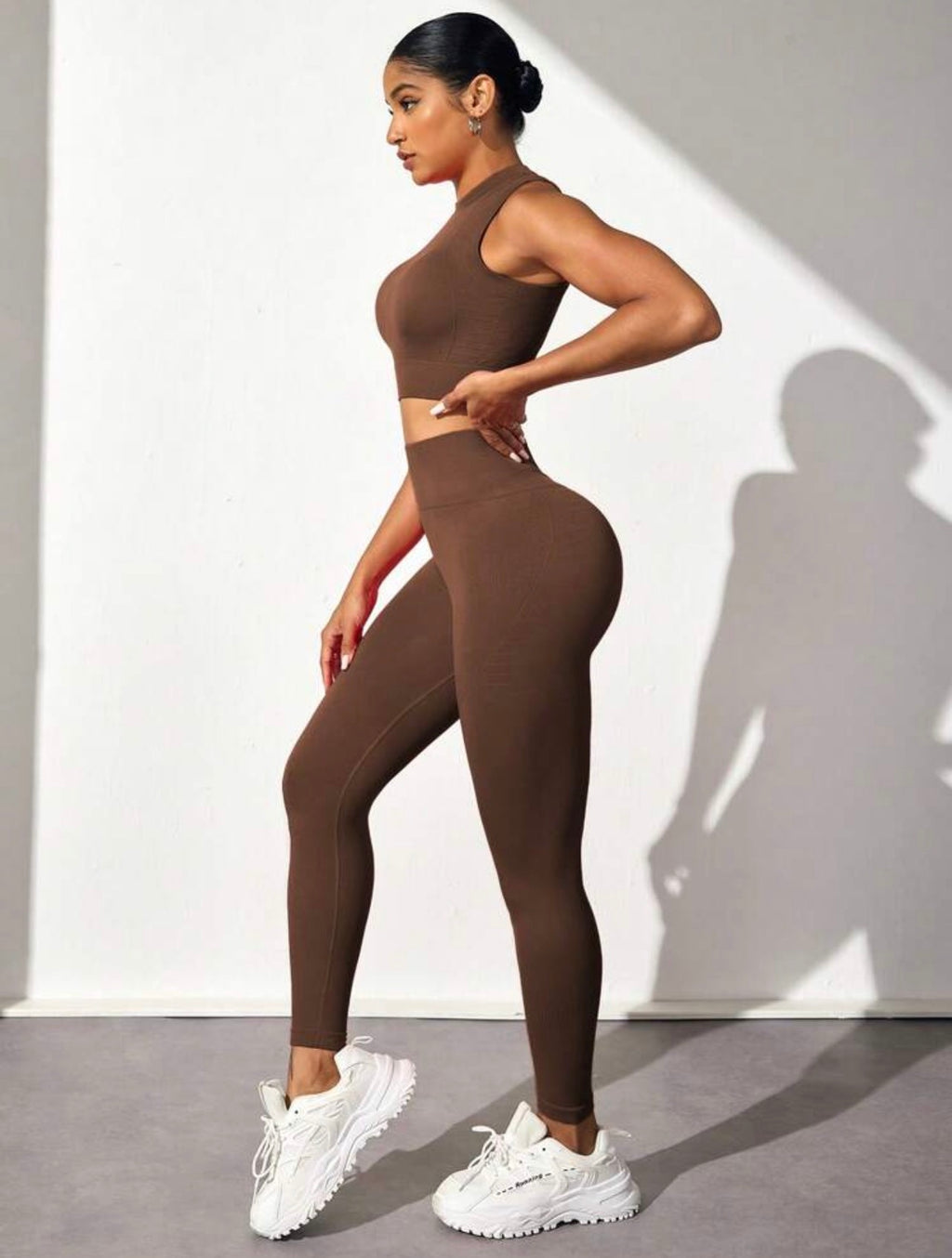 Women’s Crew Neck Top & Long Pants Workout and Fitness Set