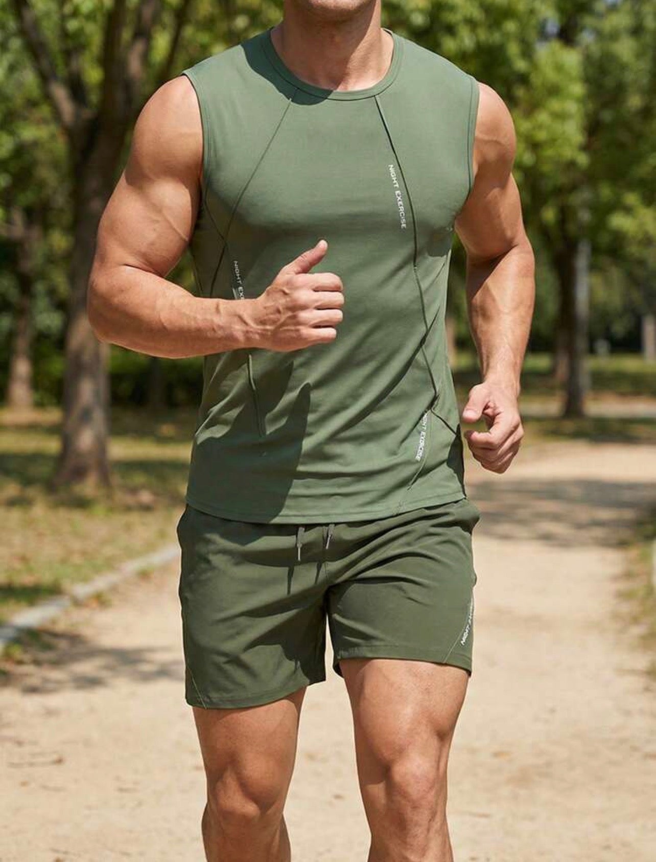 Men’s Sleeveless Top & Shorts Casual Fitness Running 2-Piece Sports Set