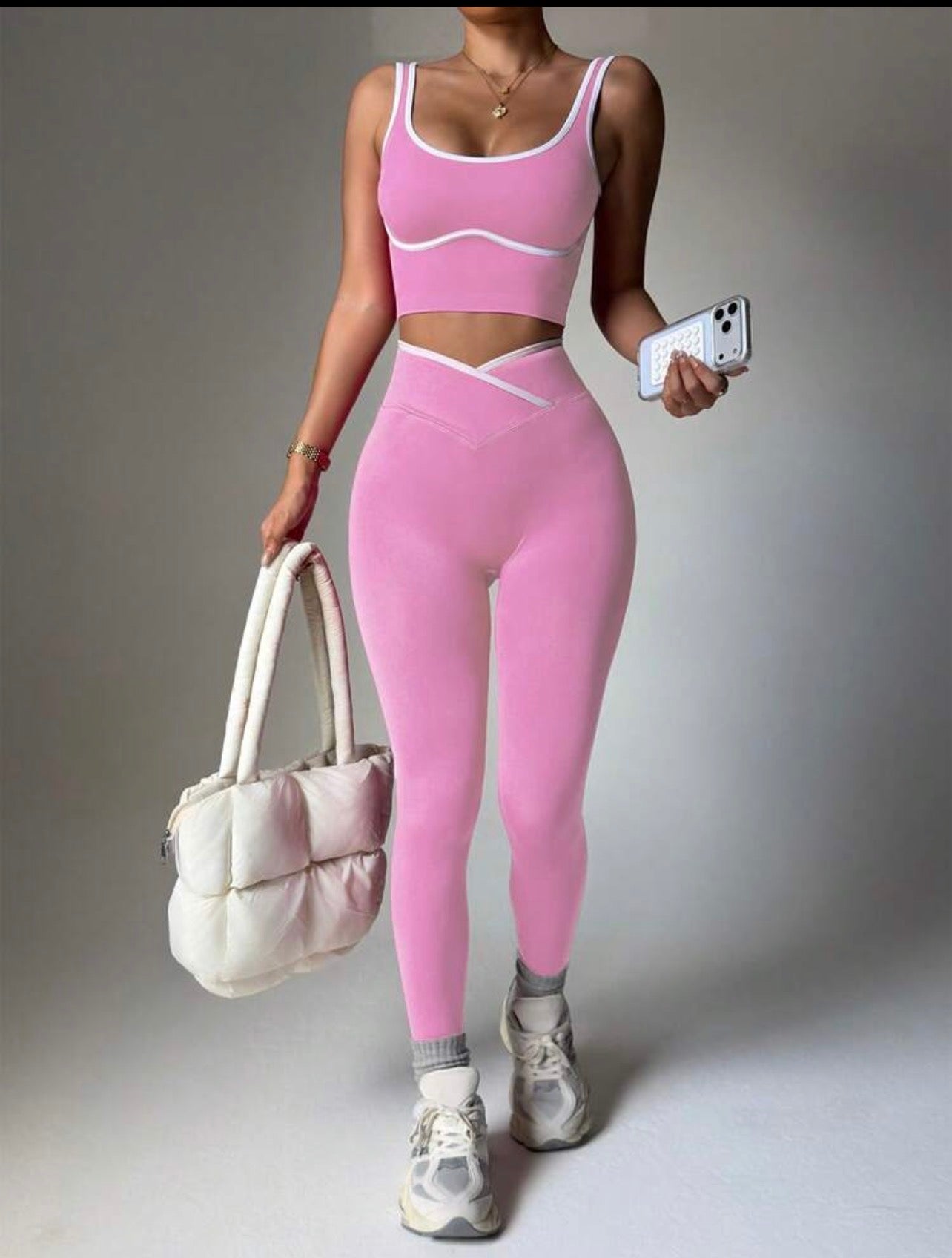 Women’s Seamless Colorblock Sports Set, Two-Piece Yoga & Workout Activewear