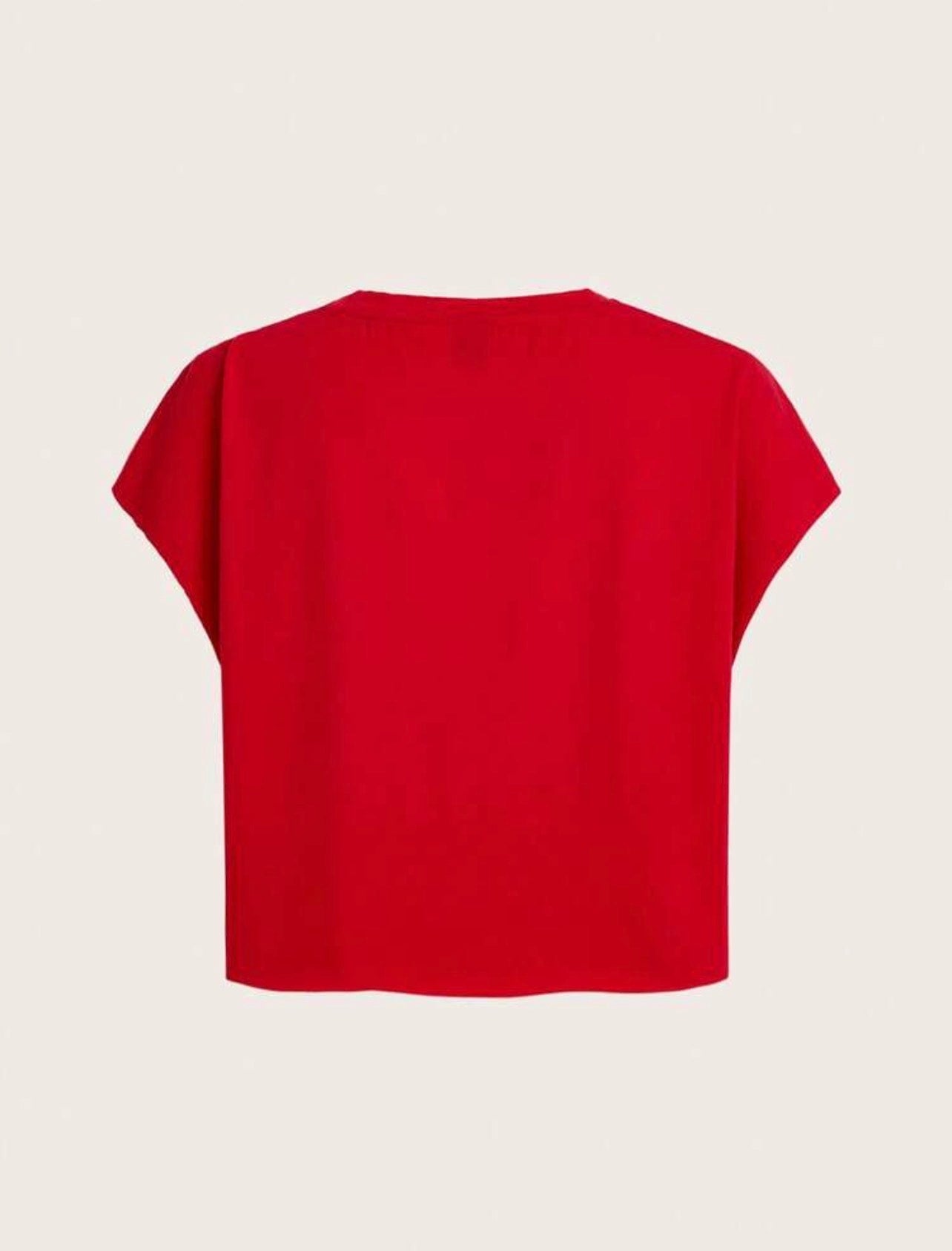 Women’s Vintage Graphic Round Neck Short Sleeve Cropped T-Shirt – Casual Summer Top