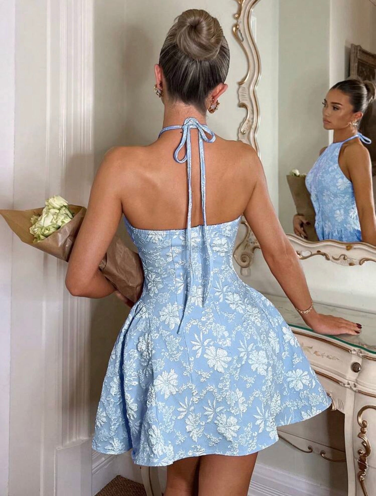 Elegant French Style Sleeveless Ruched Mini Dress – Tea Party & Occasion Wear