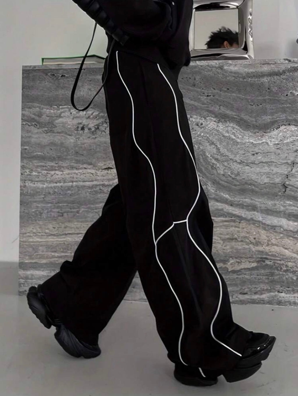 Men’s Contrast Trim Casual Pants – Versatile Fall Trousers