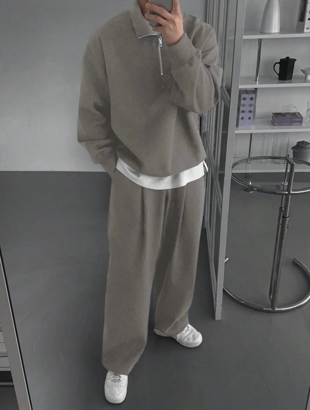 Men’s Fleece Sweatsuit Two-Piece Set – Autumn/Winter Casual Outfit