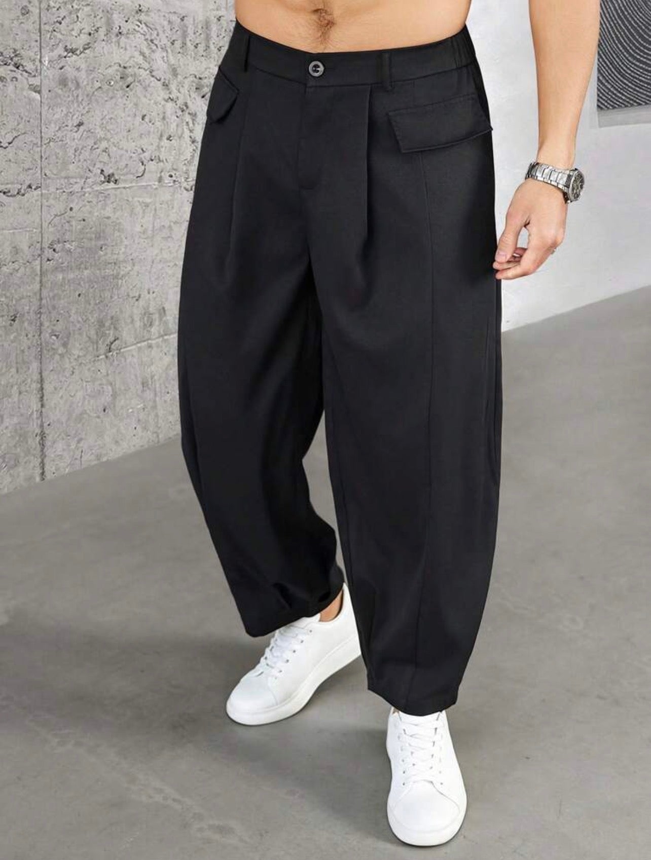 Men’s Loose Fit Lantern Pants – Casual Baggy Streetwear Trousers