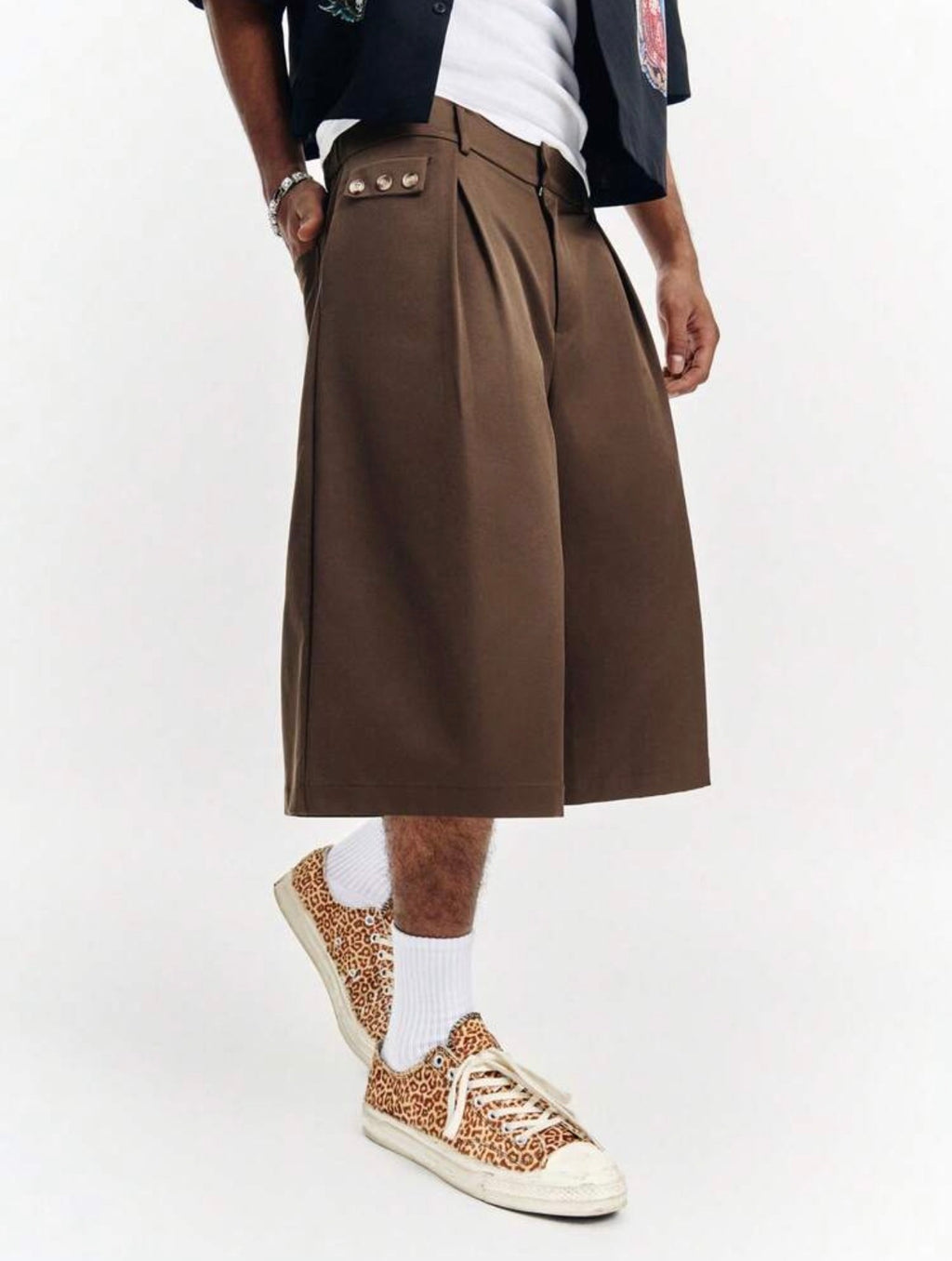 Men’s Solid Color Wide Leg Drawstring Pants – Loose Fit Casual Trousers