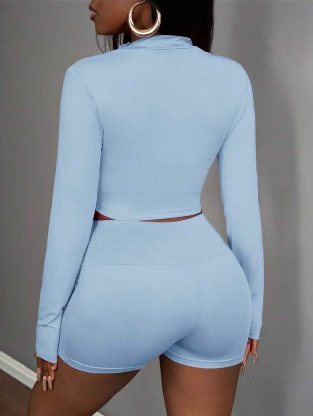 Women’s 3-Piece Sporty Summer Set with Half-Zip Jacket, Sleeveless Crop Top & Shorts