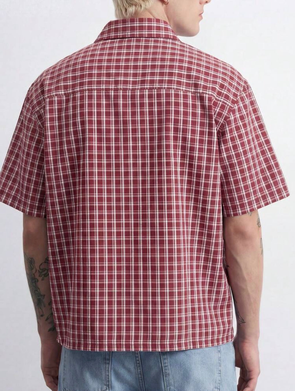 Men’s Loose Fit Plaid Shirt – Retro Checkered Short Sleeve Top