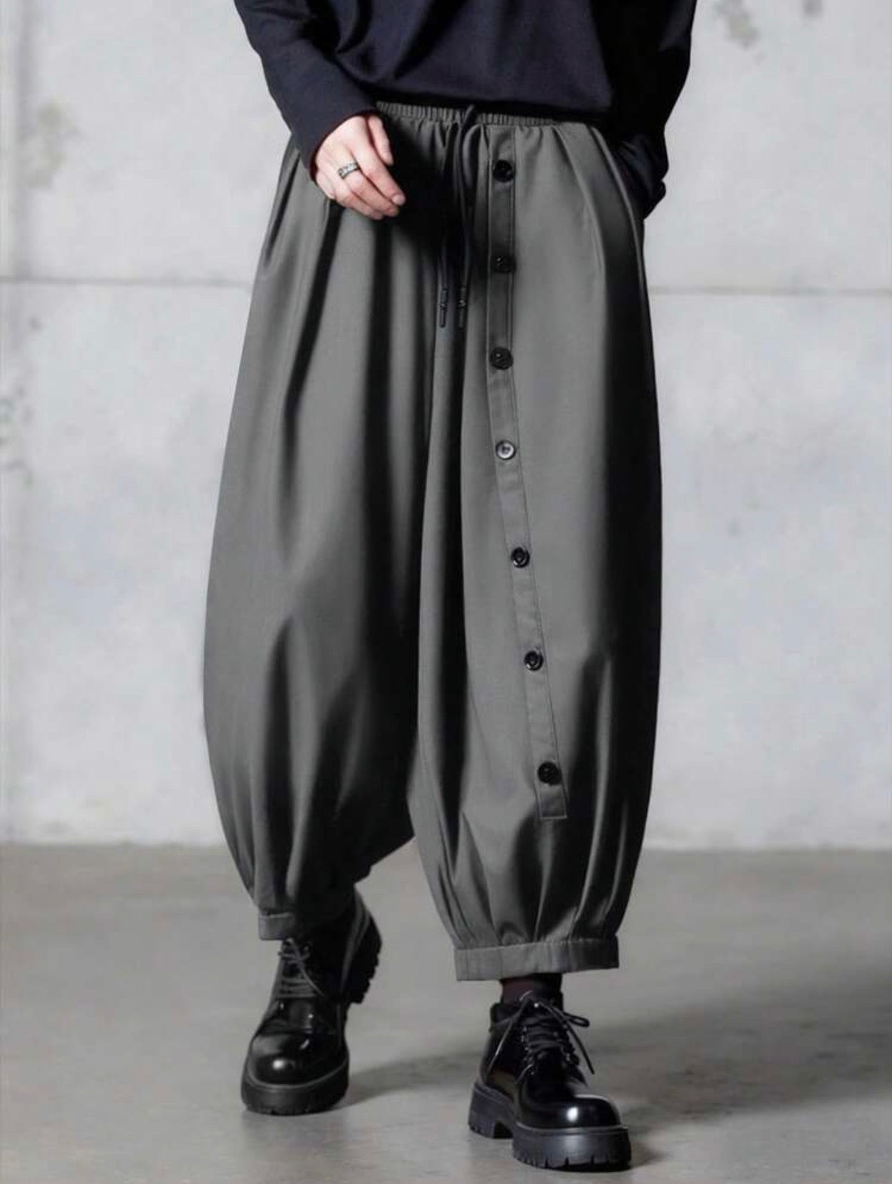 Men’s Wide Leg Baggy Cropped Lantern Pants – Casual Streetwear Trousers