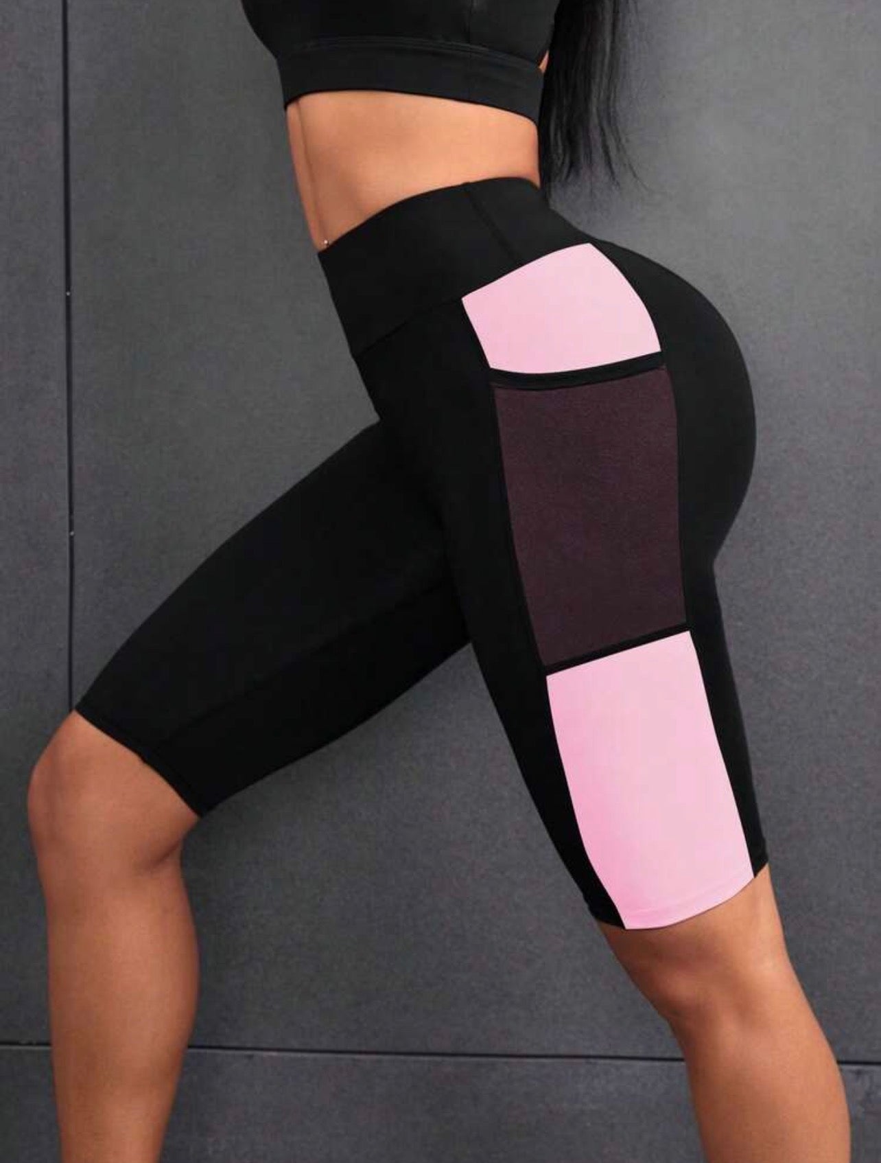 Women’s High Waist Sports Shorts with Side Phone Pocket for Running & Workout