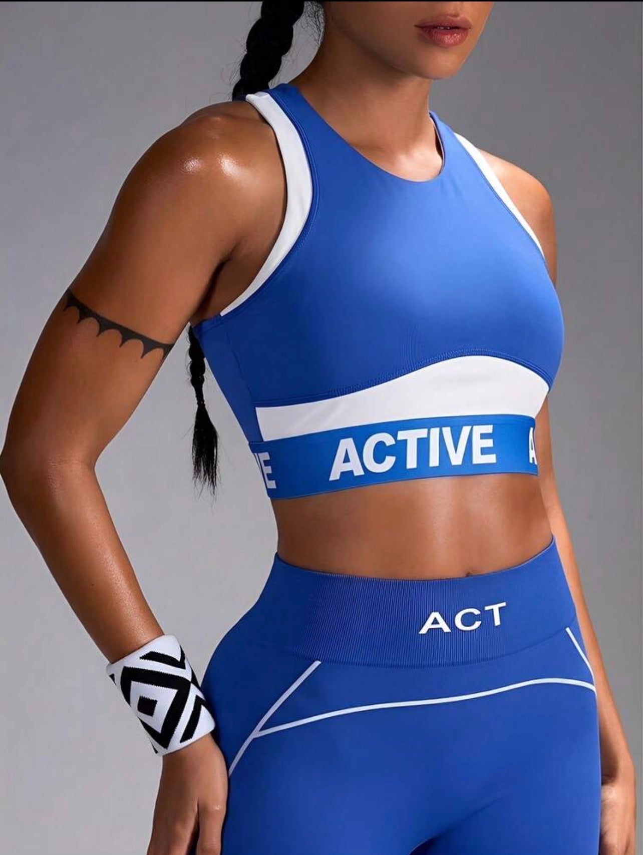 Women’s Letter Print Breathable Sports Bra & Activewear Set for Fitness and Training