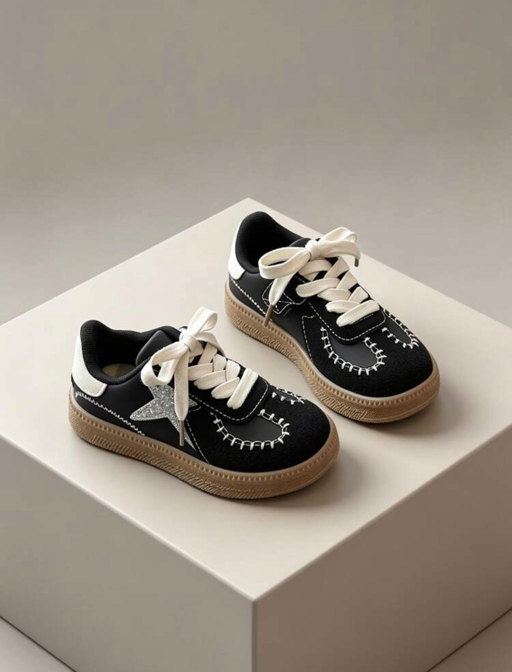 Kids’ Retro Lace-Up Sports Sneakers with Non-Slip Sole for Everyday Wear