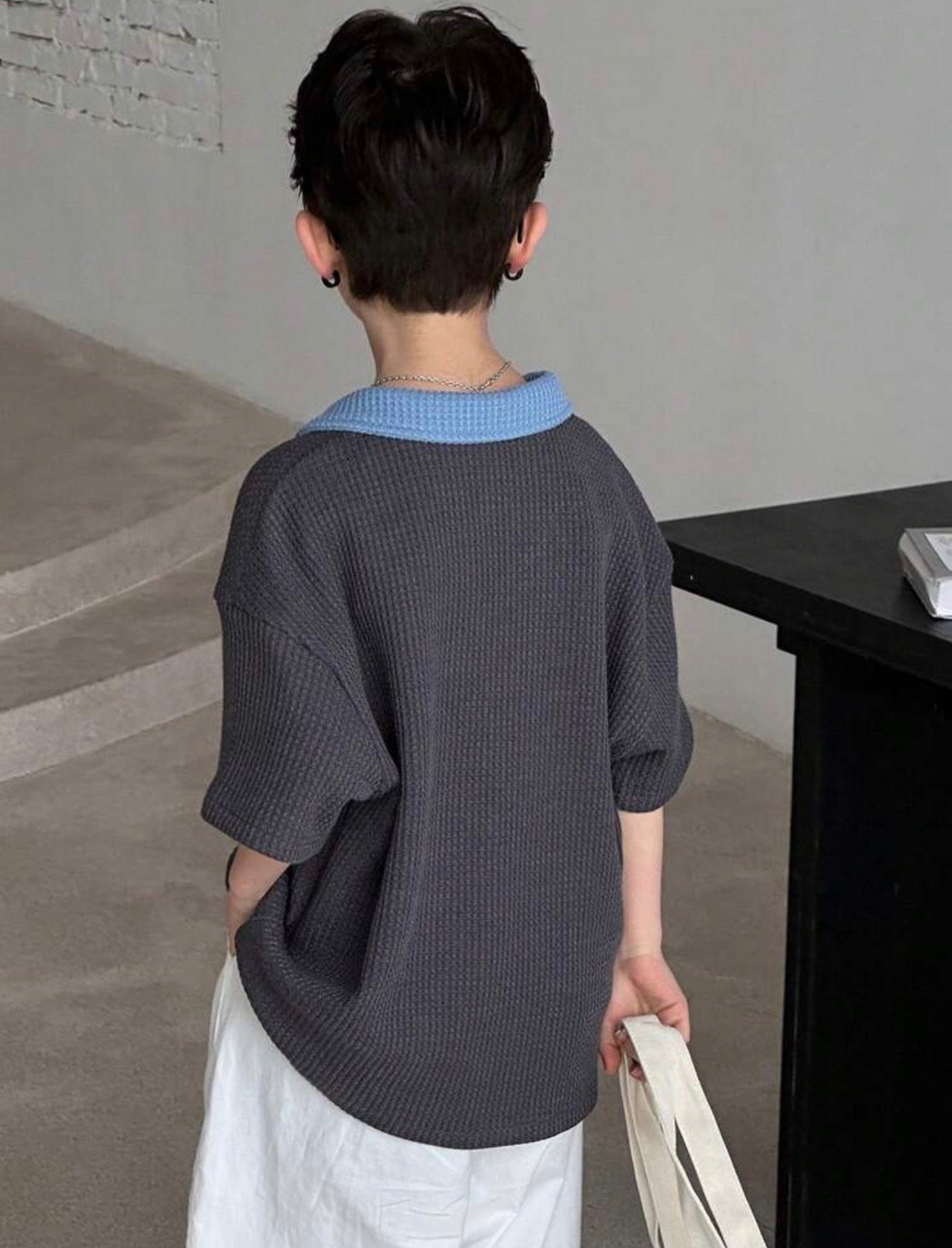 Tween Boys Colorblock Polo Collar Short Sleeve Casual T-Shirt