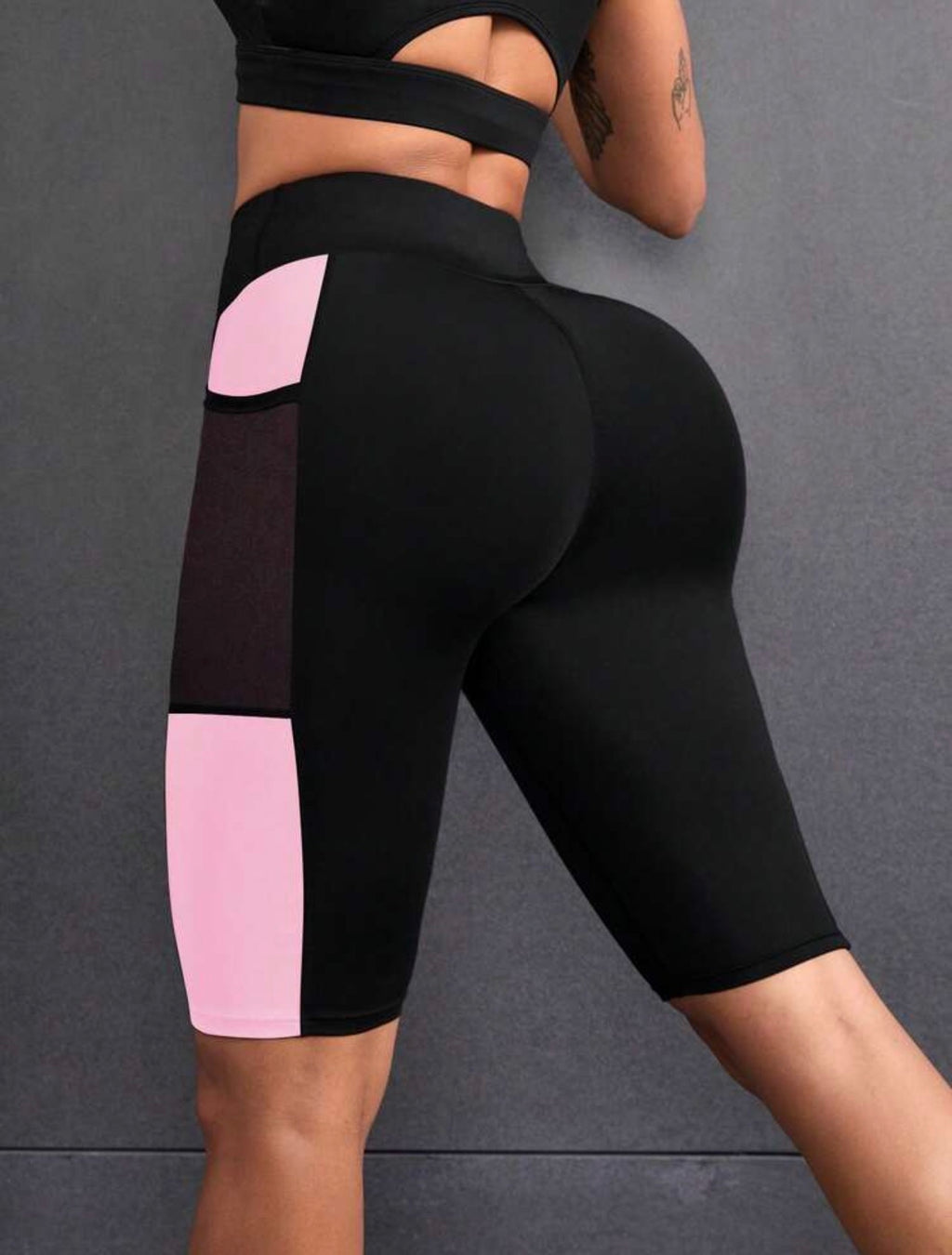 Women’s High Waist Sports Shorts with Side Phone Pocket for Running & Workout