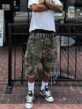 Men’s Y2K Camouflage Straight Fit Denim Shorts – Casual Streetwear Bottoms