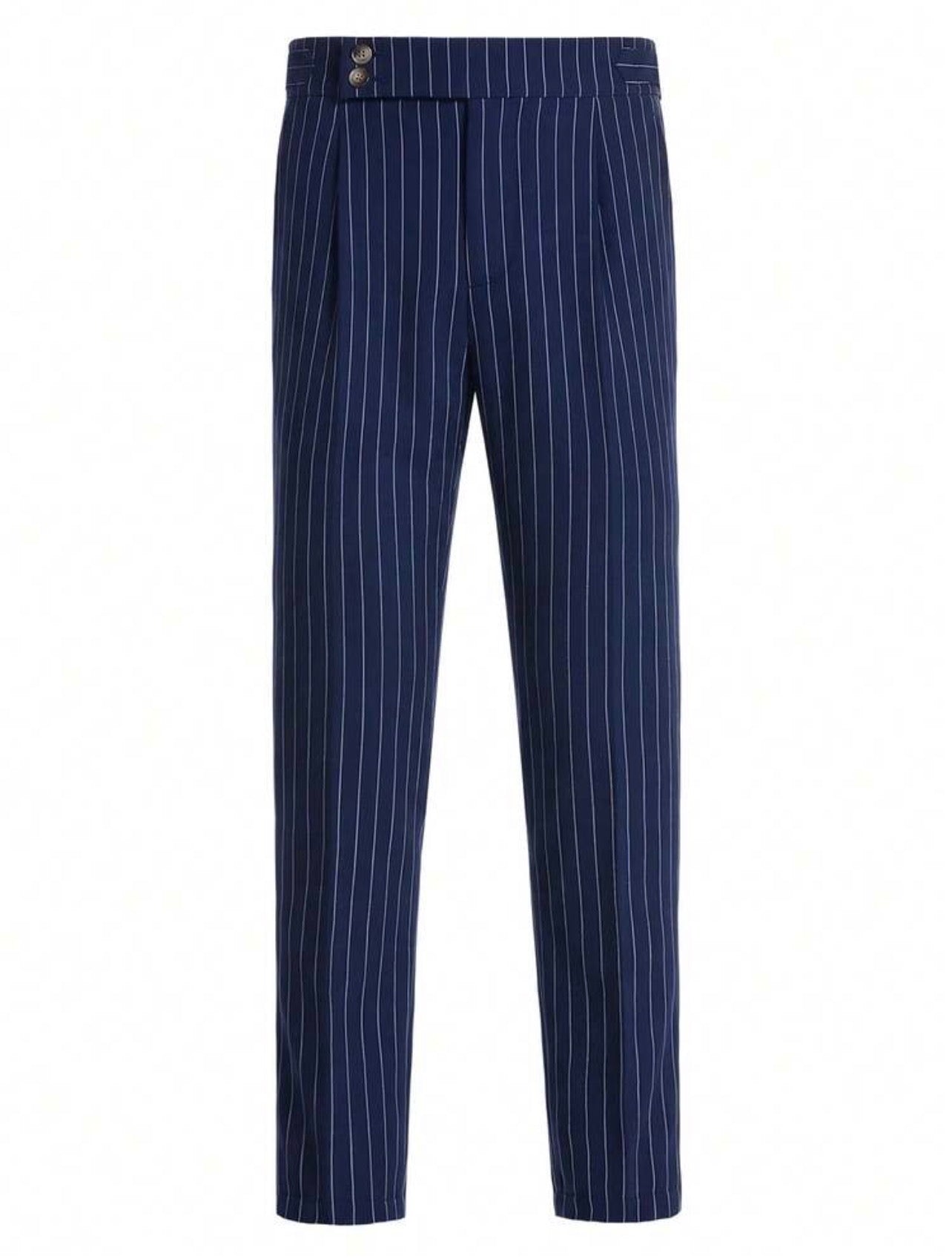 Men’s Striped Suit Pants with Slant Pockets – Casual Business Formal Trousers