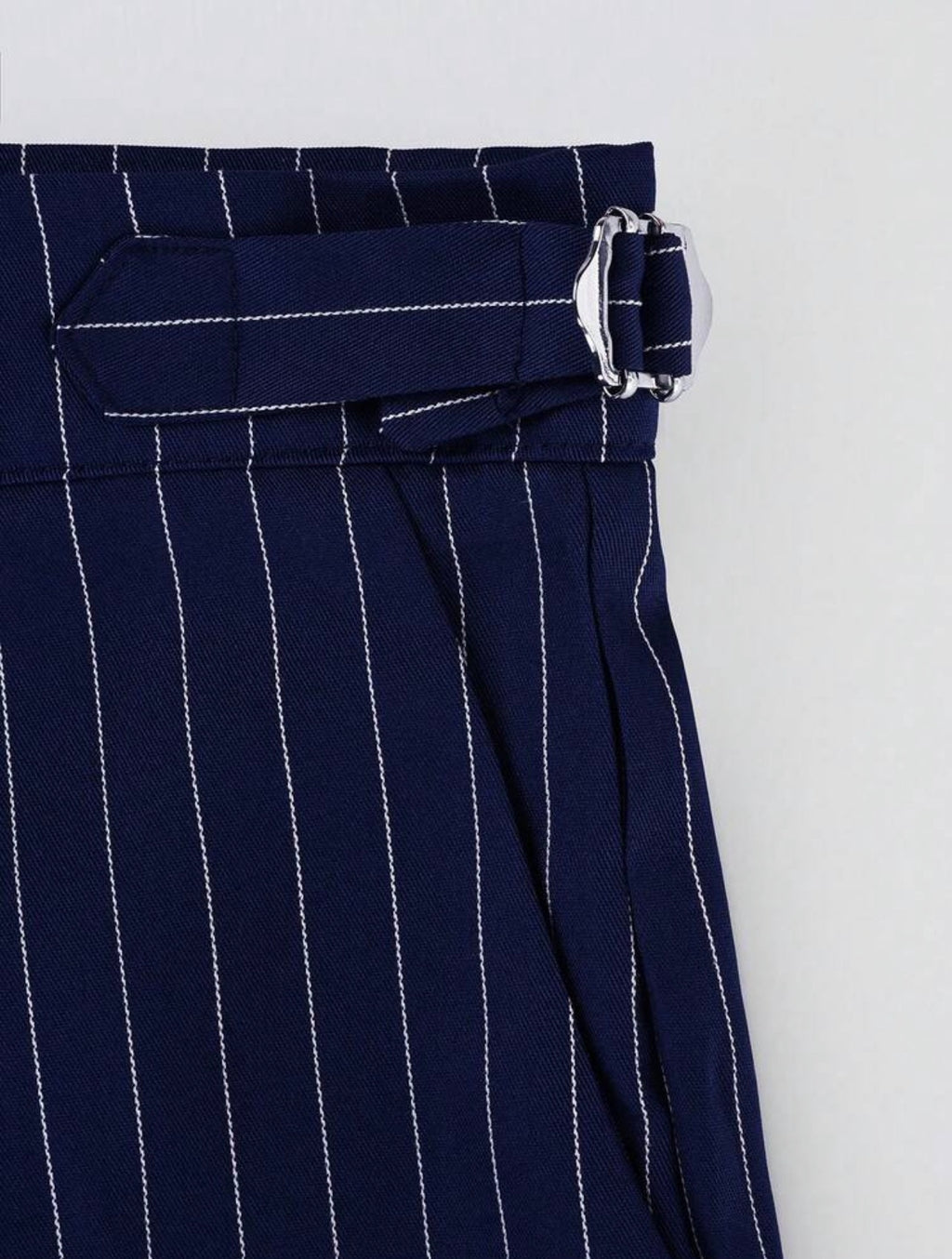 Men’s Striped Suit Pants with Slant Pockets – Casual Business Formal Trousers
