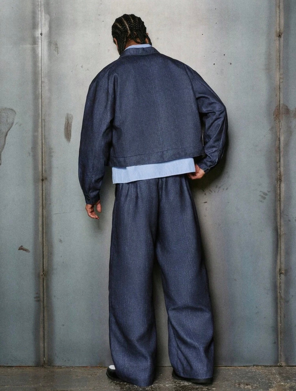 Men’s Long Sleeve Single-Breasted Shirt & Wide-Leg Pants Two-Piece Casual Suit
