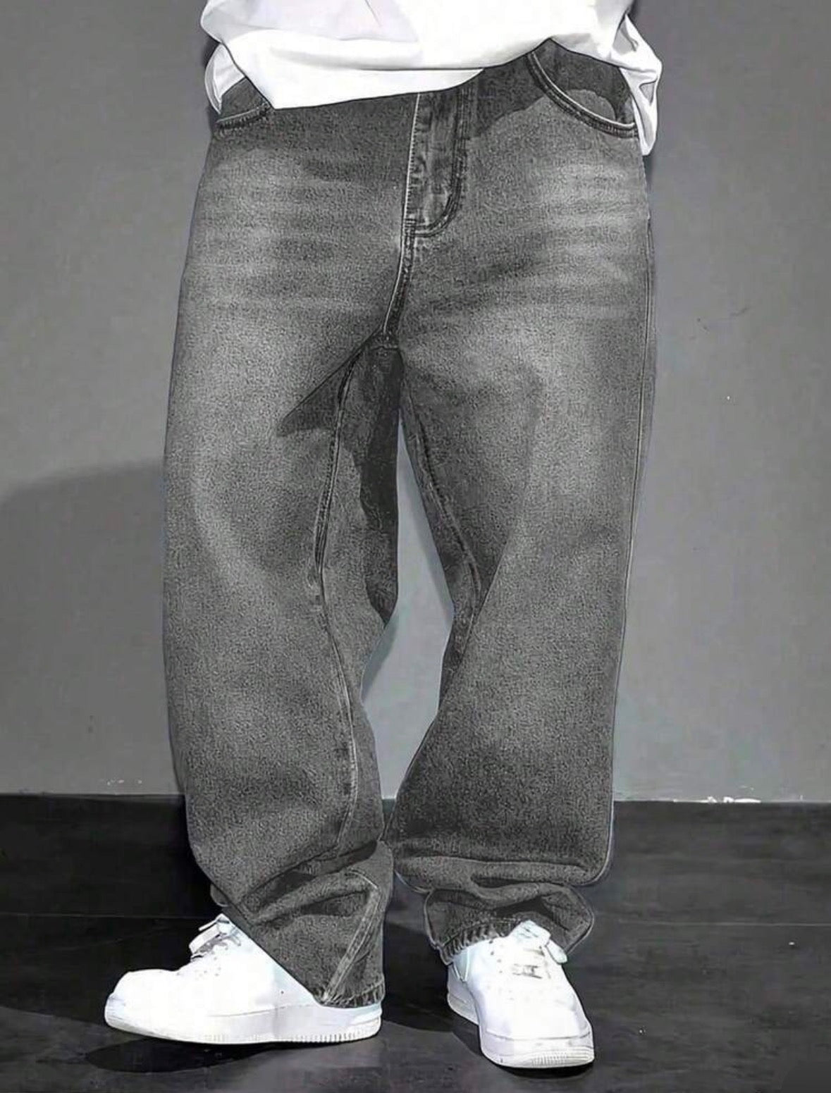 Y2K Straight Leg Washed Denim Jeans for Teenage Boys – Casual Streetwear Style
