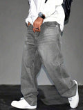 Y2K Straight Leg Washed Denim Jeans for Teenage Boys – Casual Streetwear Style