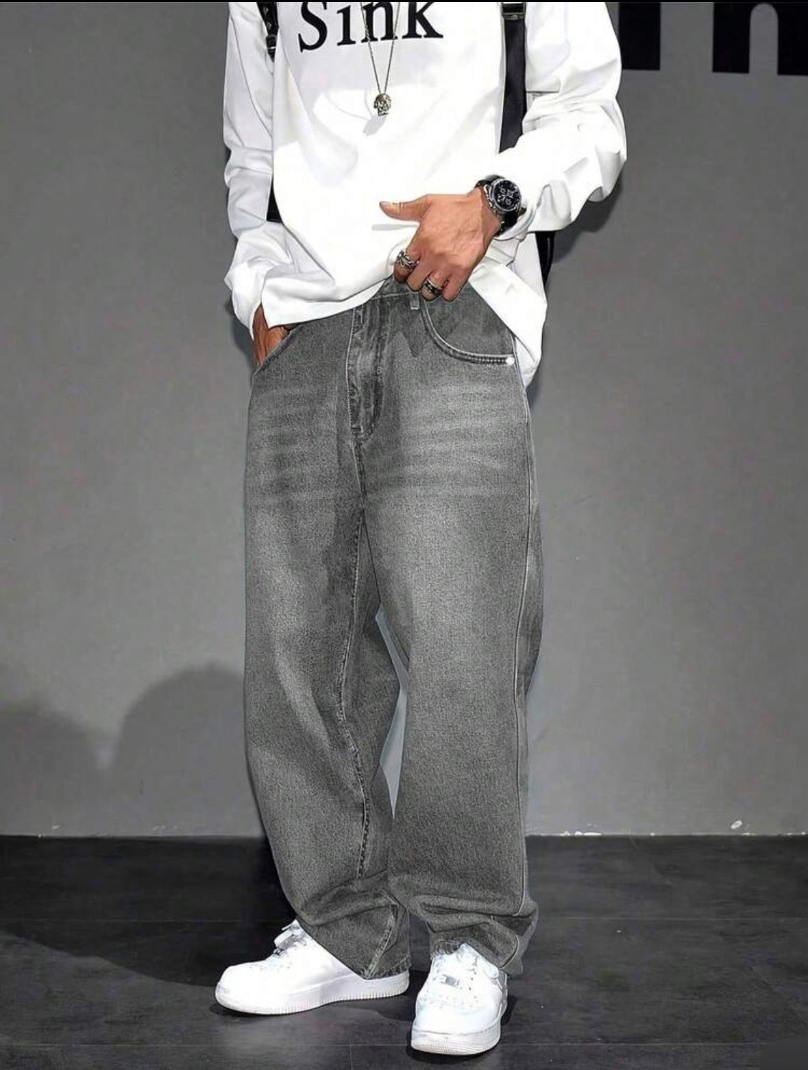 Y2K Straight Leg Washed Denim Jeans for Teenage Boys – Casual Streetwear Style