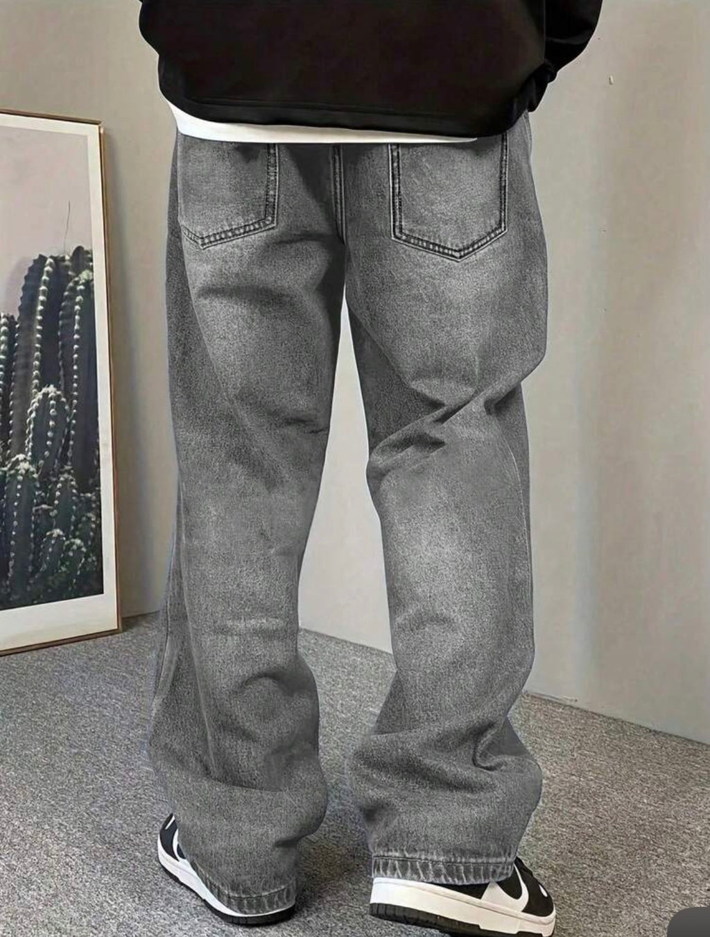 Y2K Straight Leg Washed Denim Jeans for Teenage Boys – Casual Streetwear Style