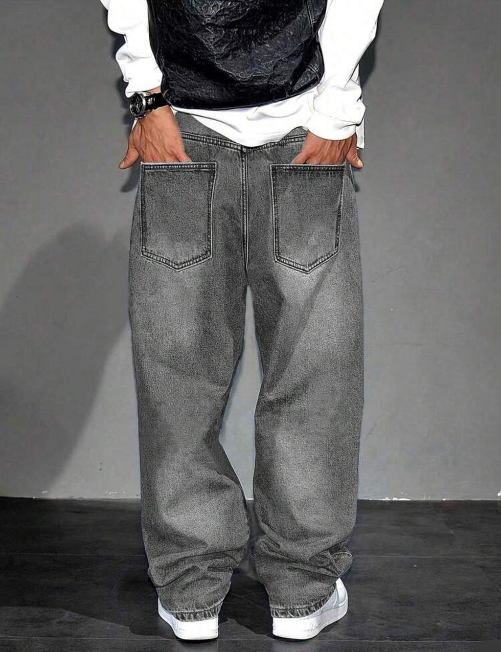 Y2K Straight Leg Washed Denim Jeans for Teenage Boys – Casual Streetwear Style