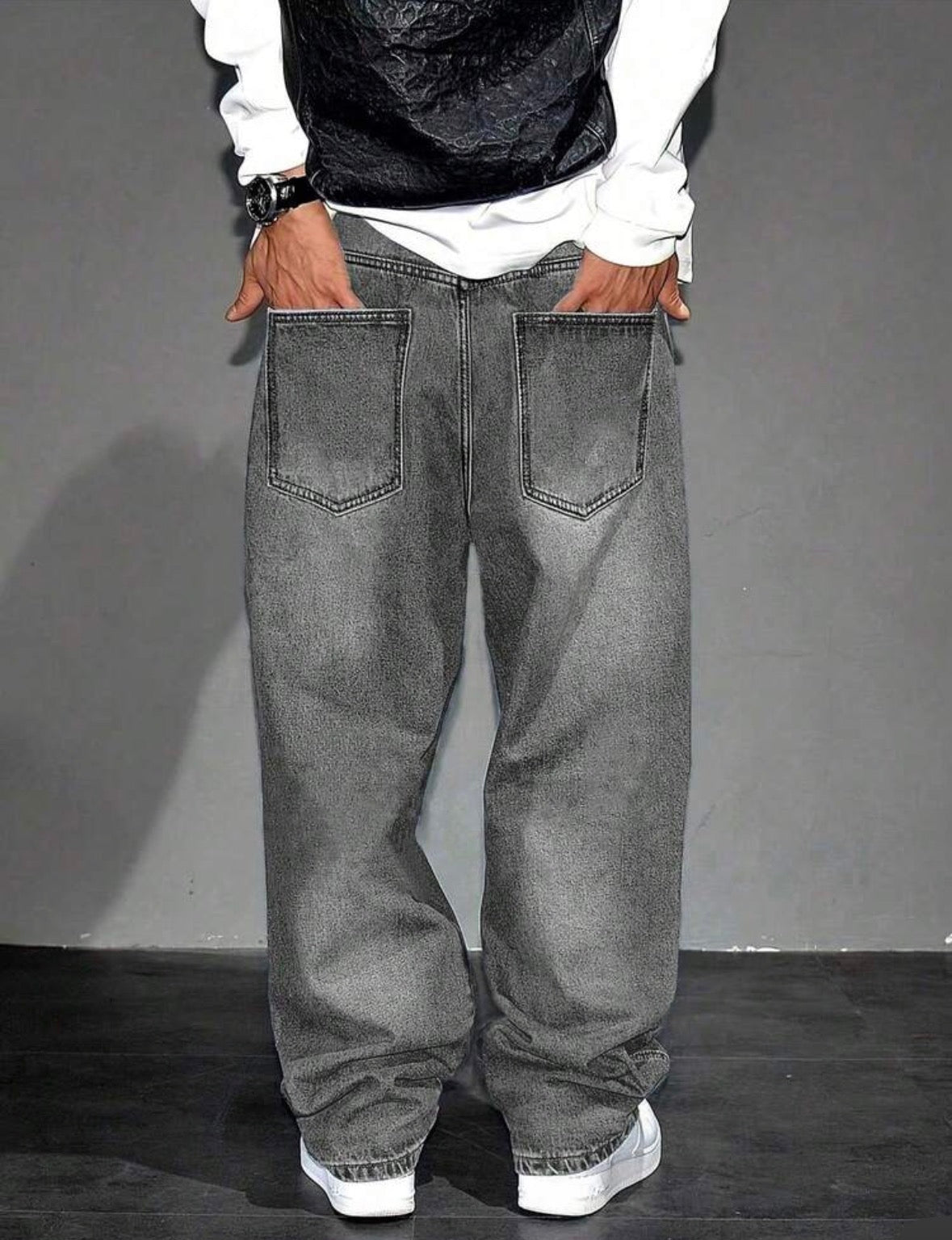 Y2K Straight Leg Washed Denim Jeans for Teenage Boys – Casual Streetwear Style
