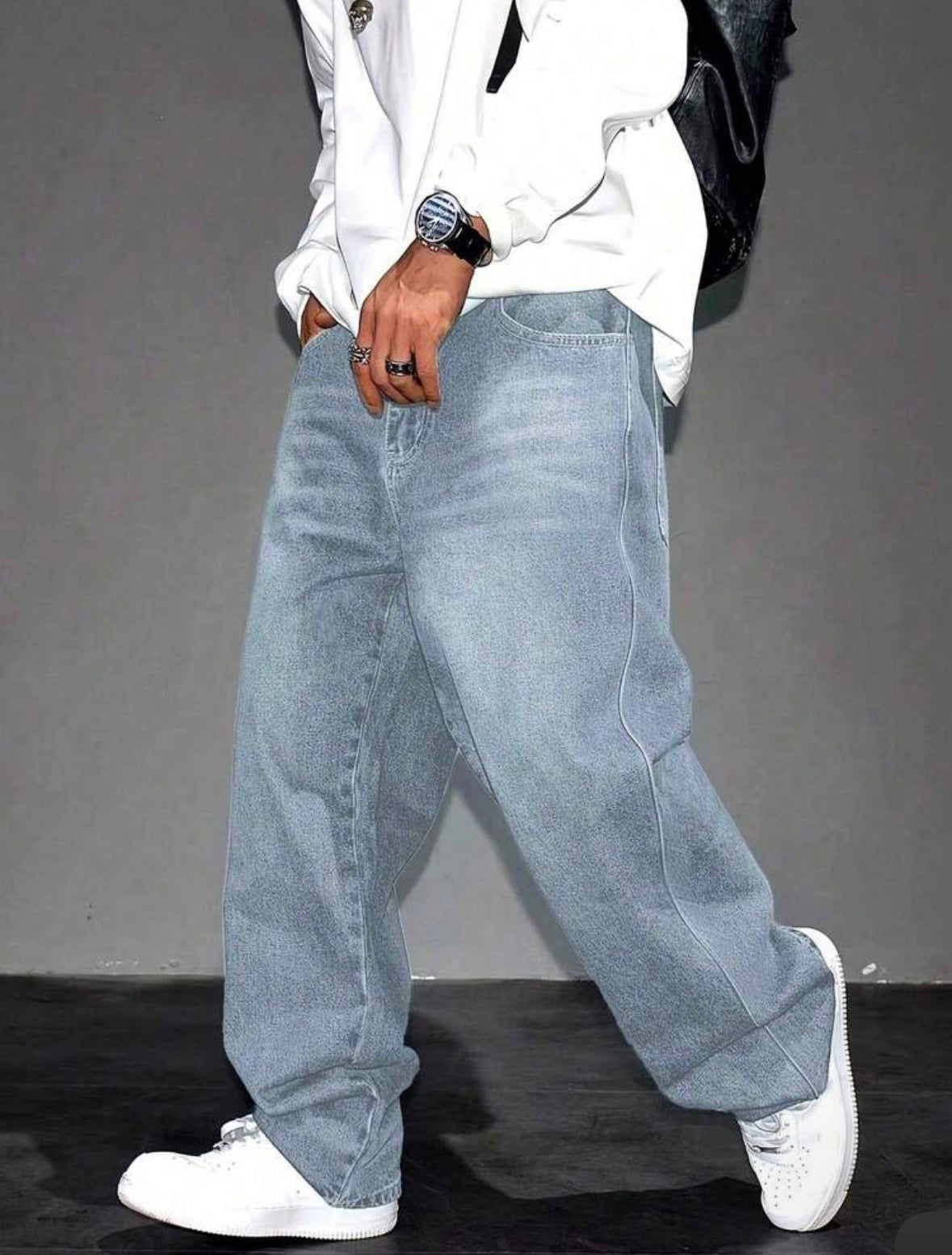 Y2K Straight Leg Washed Denim Jeans for Teenage Boys – Casual Streetwear Style