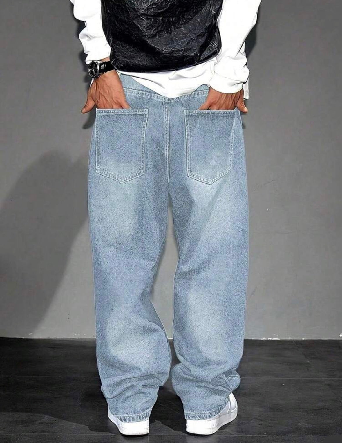 Y2K Straight Leg Washed Denim Jeans for Teenage Boys – Casual Streetwear Style