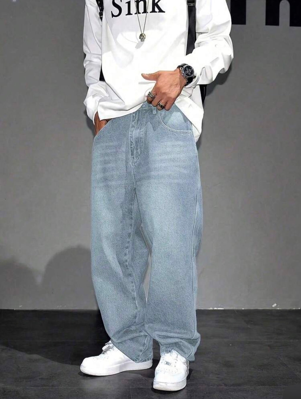 Y2K Straight Leg Washed Denim Jeans for Teenage Boys – Casual Streetwear Style