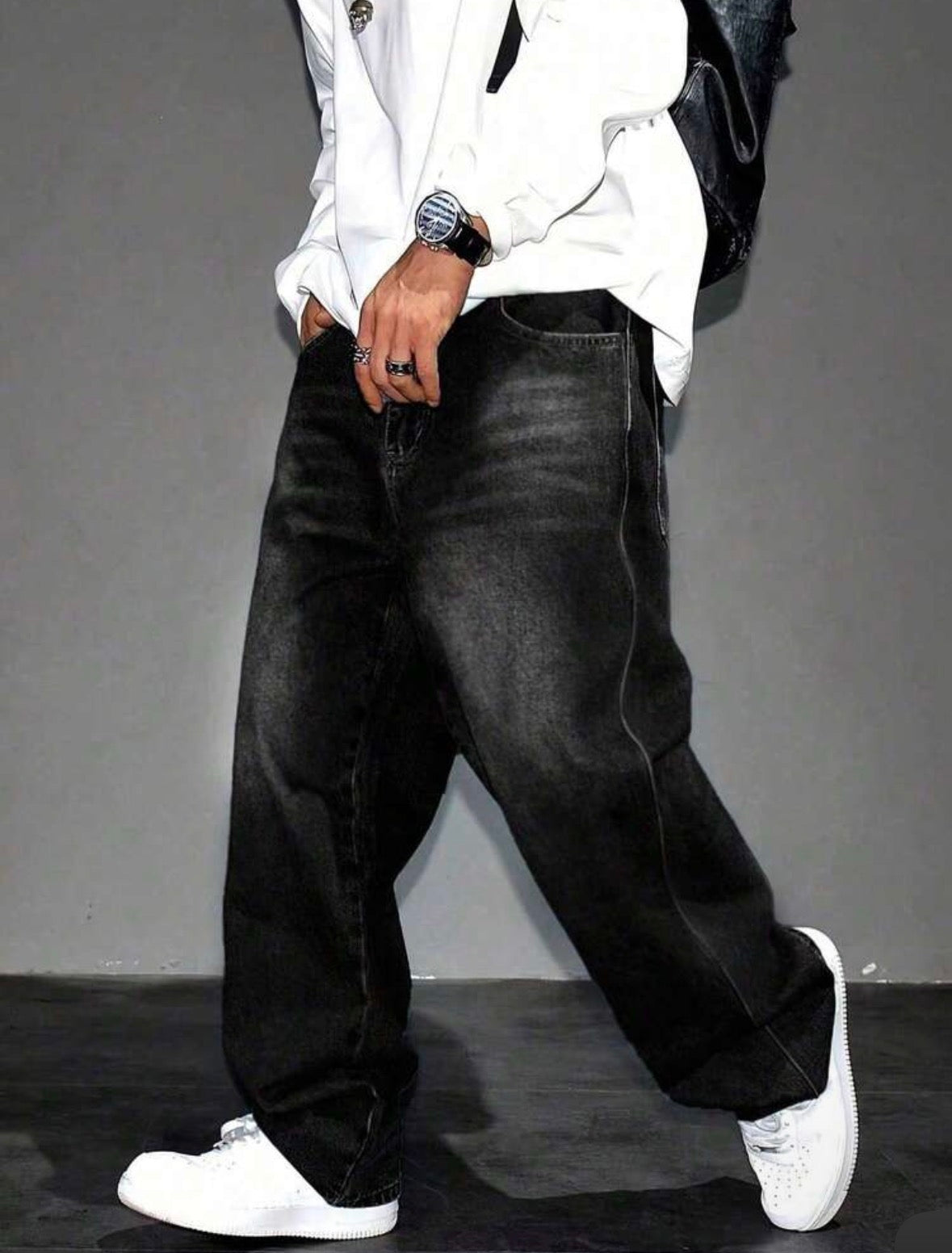 Y2K Straight Leg Washed Denim Jeans for Teenage Boys – Casual Streetwear Style